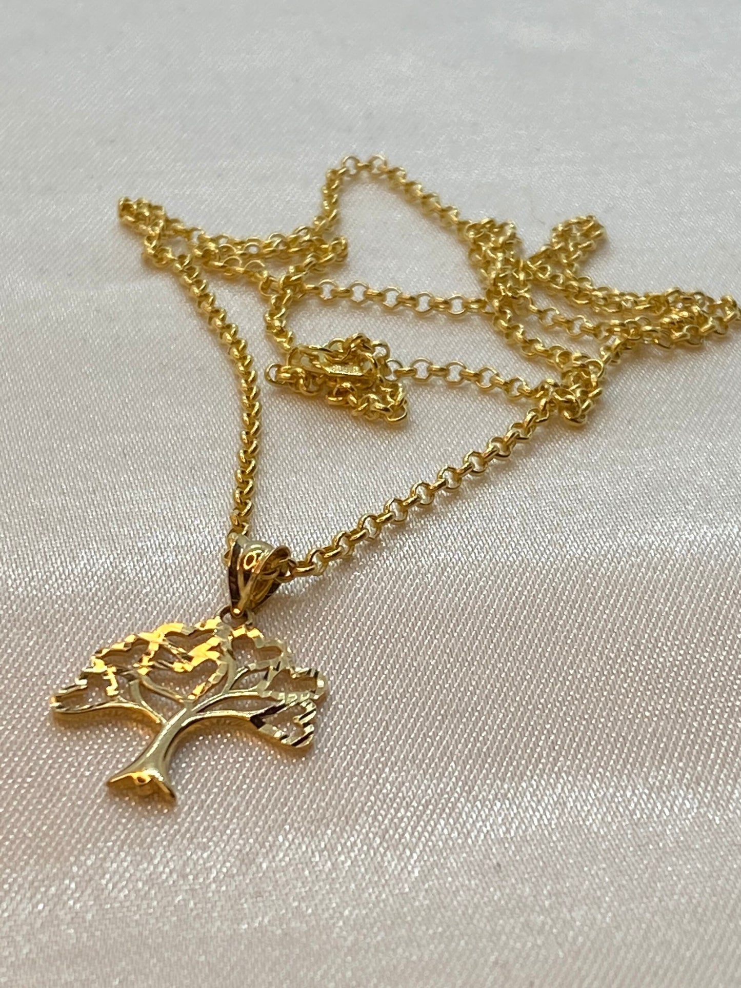 14k Gold Tree of life necklace Diamond Cut ,14k solid gold tree of life necklace 19.5 inches ,1.5 mm , gift For Her