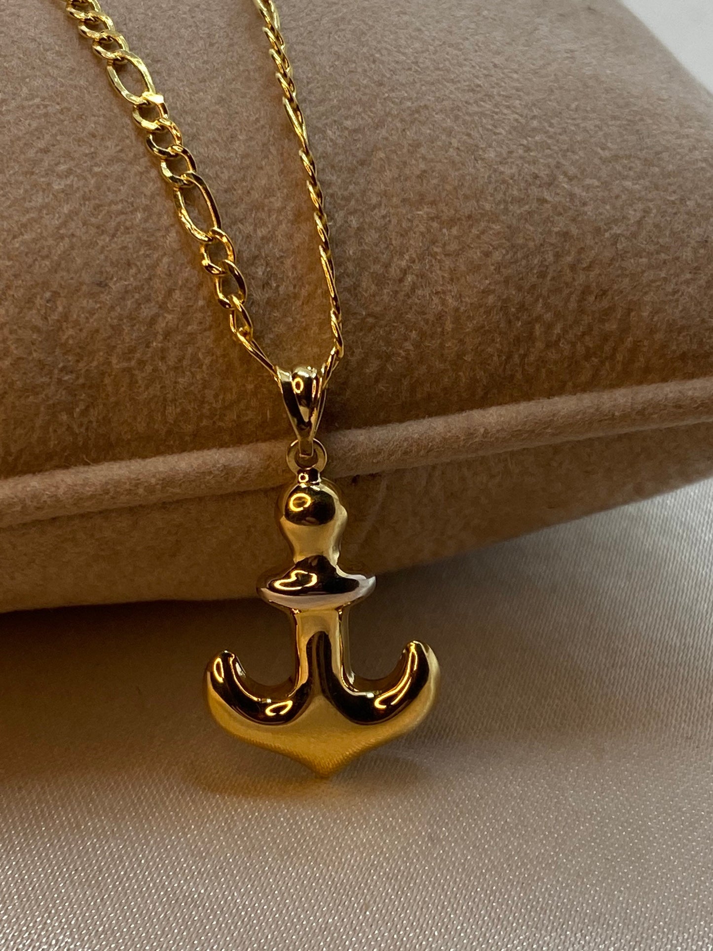 18k Gold Anchor Necklace,19.5",2mm / Gold Anchor Necklace/ Anchor Necklace/ Ship Anchor Necklace/ 18k Gold Anchor Necklace/ Birthday Gift