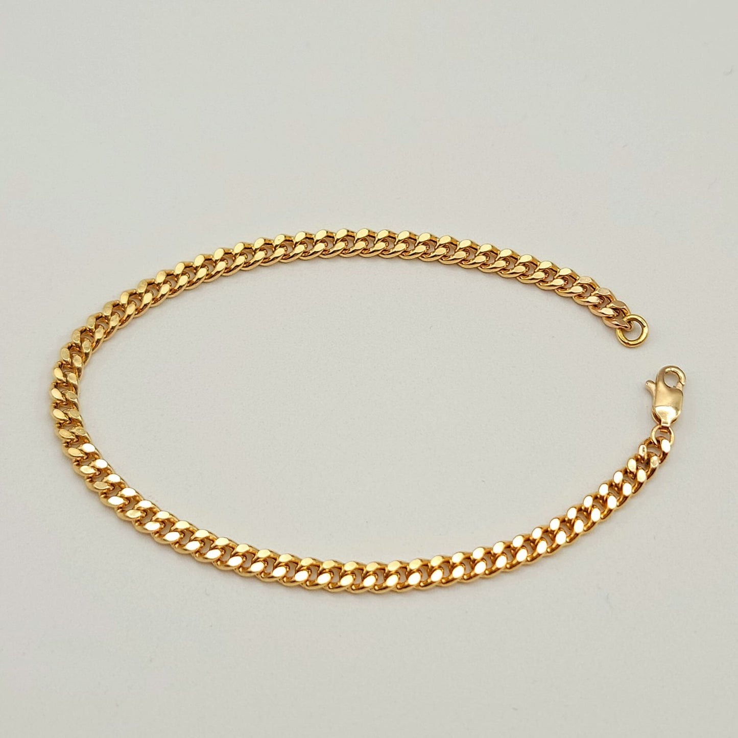 Bracelet gourmette en or massif 14 carats – Chaîne à maillons cubains de 5 mm pour homme et femme | Longueurs : 19 cm et 20 cm | Cadeau d'anniversaire idéal