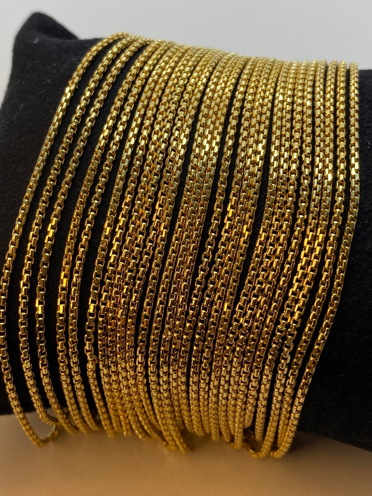 18K Real Gold Box Chain Necklace – 20", 22", 24" Inches – Elegant Box Link Chain for Men & Women – Perfect Birthday Gift.