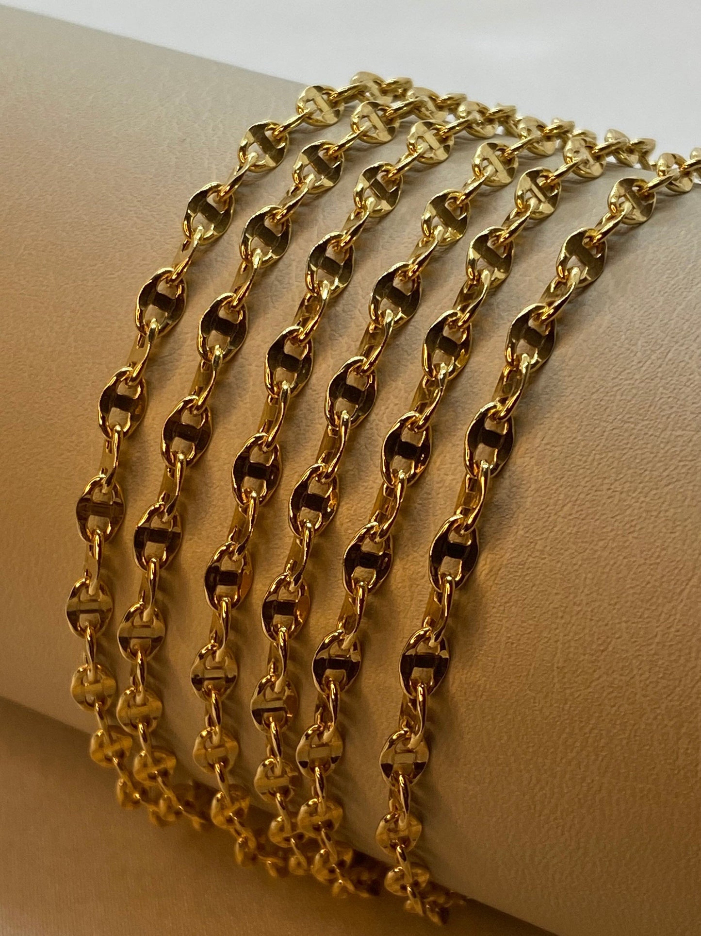 18k Real Gold ANCHOR CHAIN Necklace,18",20”,22”,24”,Mariner chain Active, 18k Real Gold cable chain, 18k Mariner necklace ,Gift Necklace.