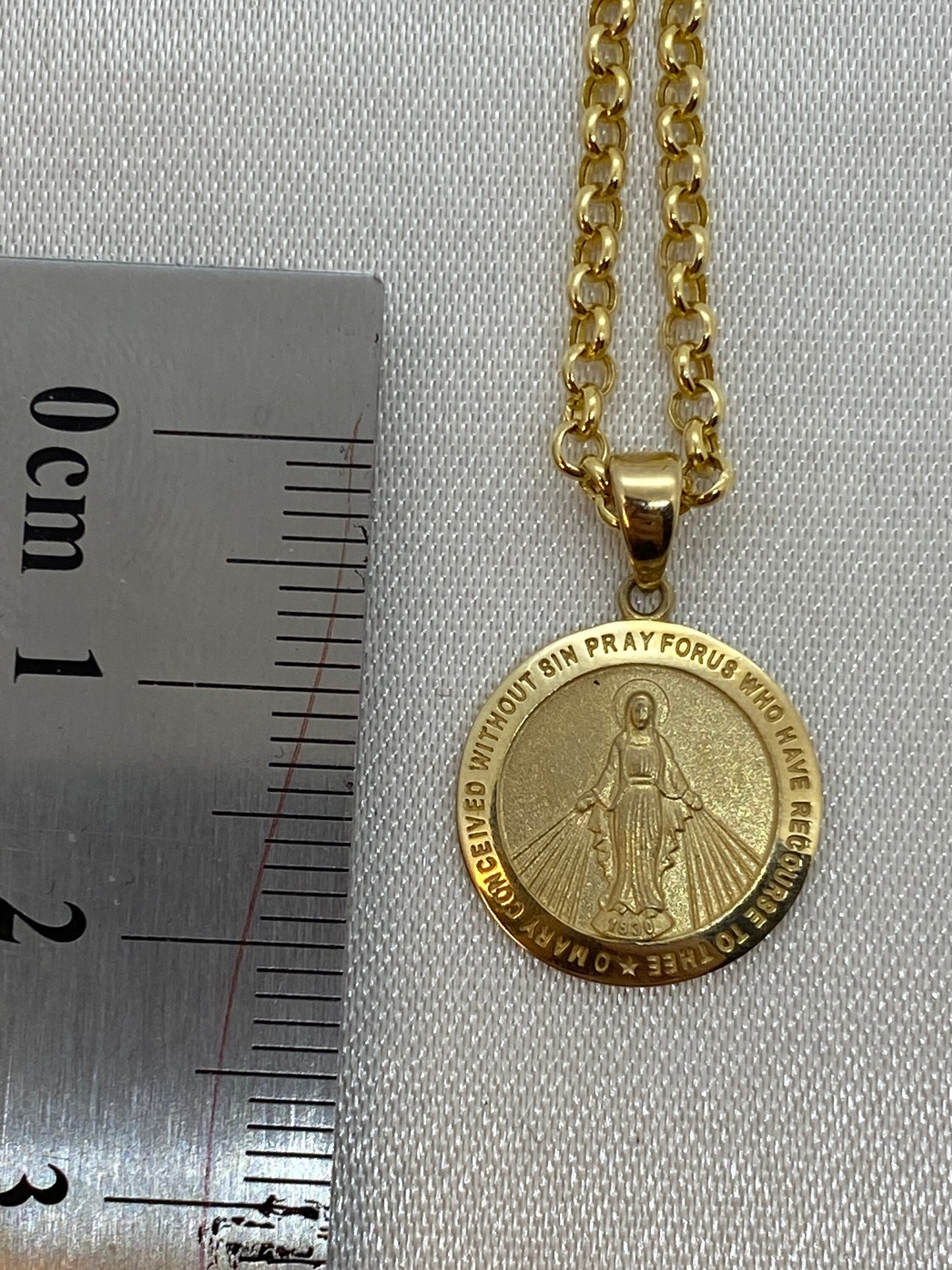14k Real Gold Virgin Mary Necklace, Miraculous Necklace ,Virgin Mary, Christian Gift ,Catholic Religious Jewelry, gift for her, Gift For Him