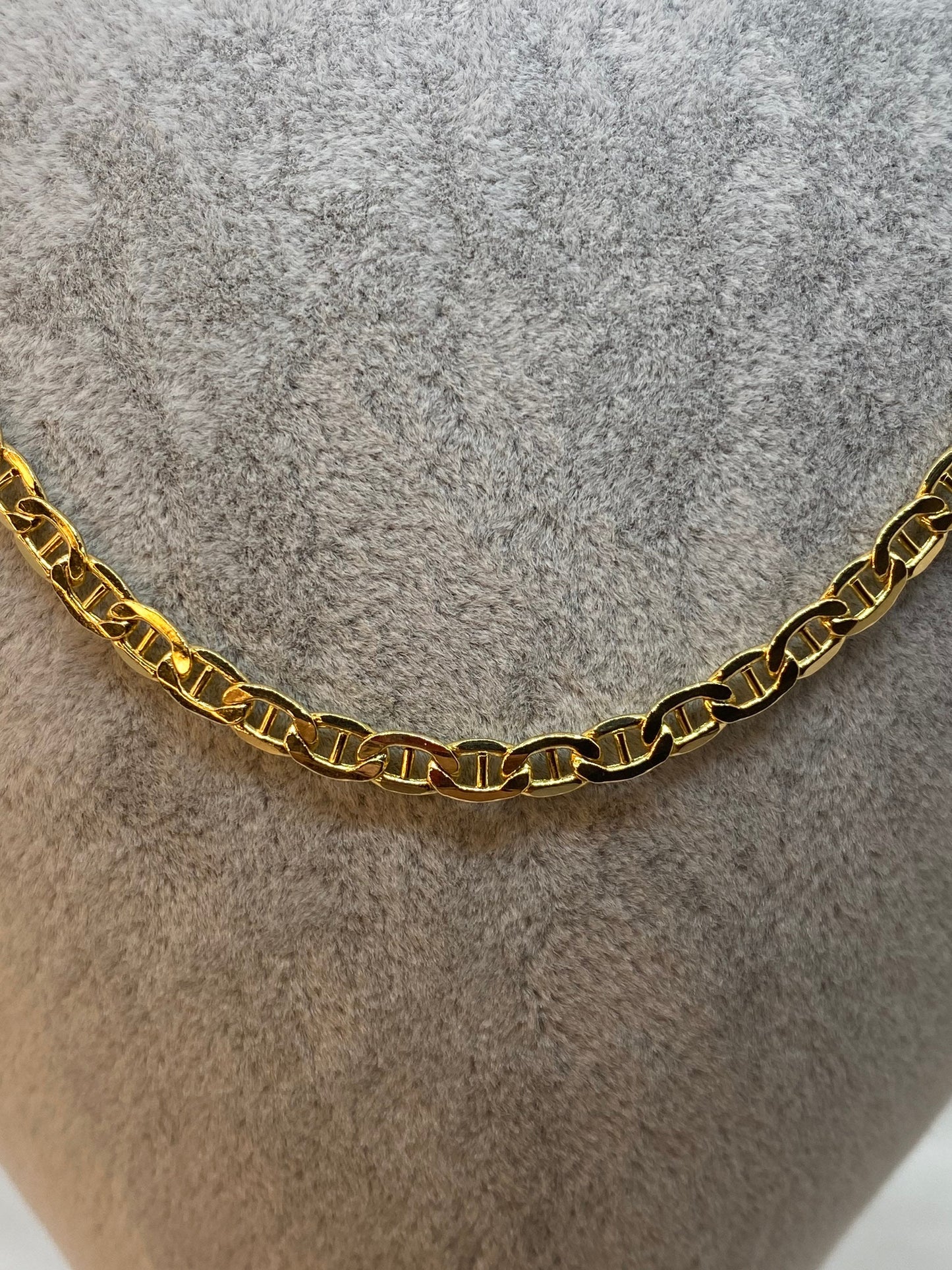 Collier chaîne ancre en or 14 carats – Chaîne marine 4 mm – Or véritable 14 carats – Cadeau de Noël idéal pour elle