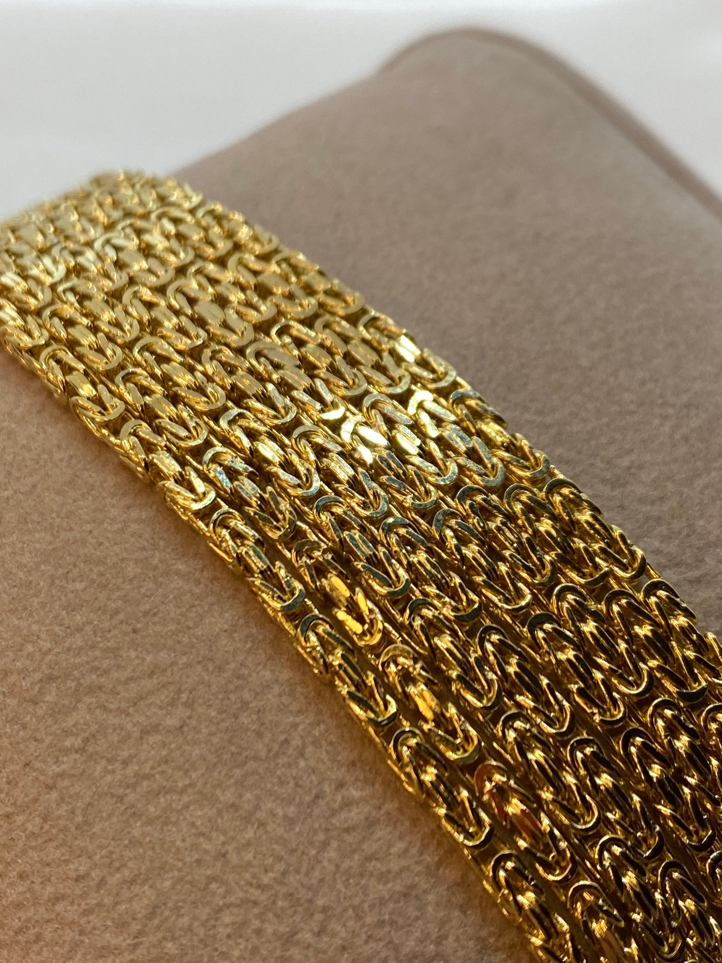 Collier chaîne byzantine en or 18 carats – Disponible en longueurs de 63, 61, 55 et 50 cm, épaisseur de 2,3 mm, véritable or 18 carats, idéal pour elle et lui, idéal pour un anniversaire ou une cérémonie.