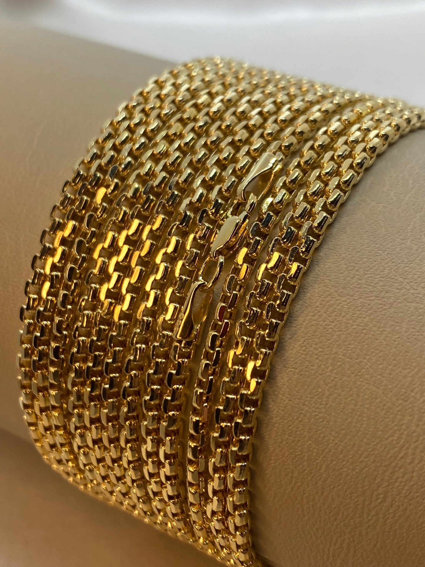 14K Solid Gold Box Chain Necklace - 2.55mm Thickness, Available in 18", 20", 22", 24" Inches | Genuine Gold Chain for Men & Women | Perfect Birthday Gift