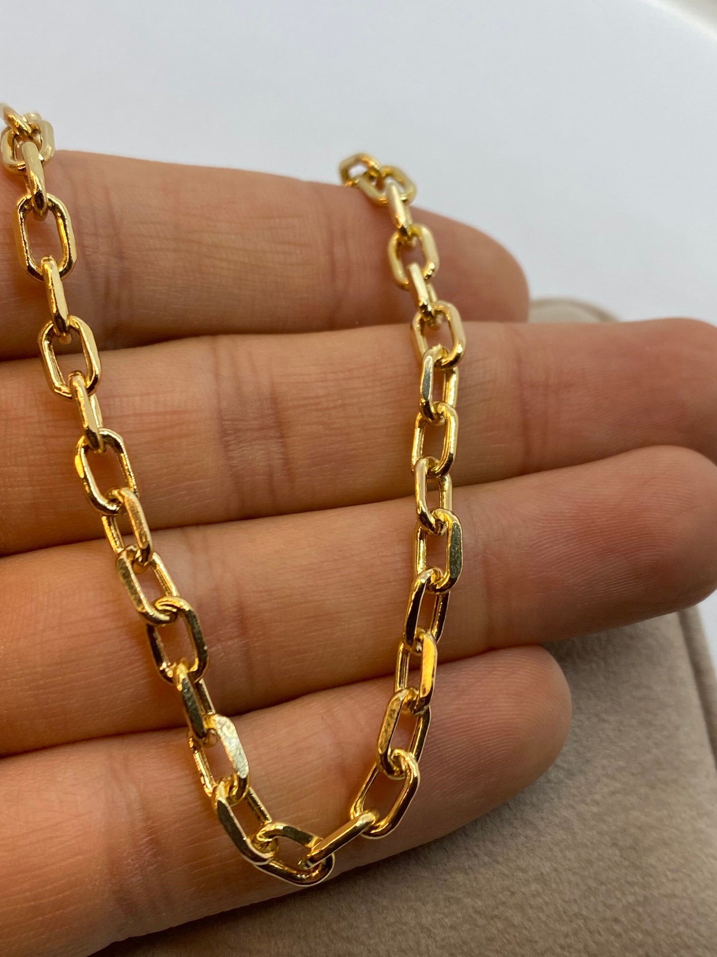 Gold Cable Bracelet 5mm on hand .