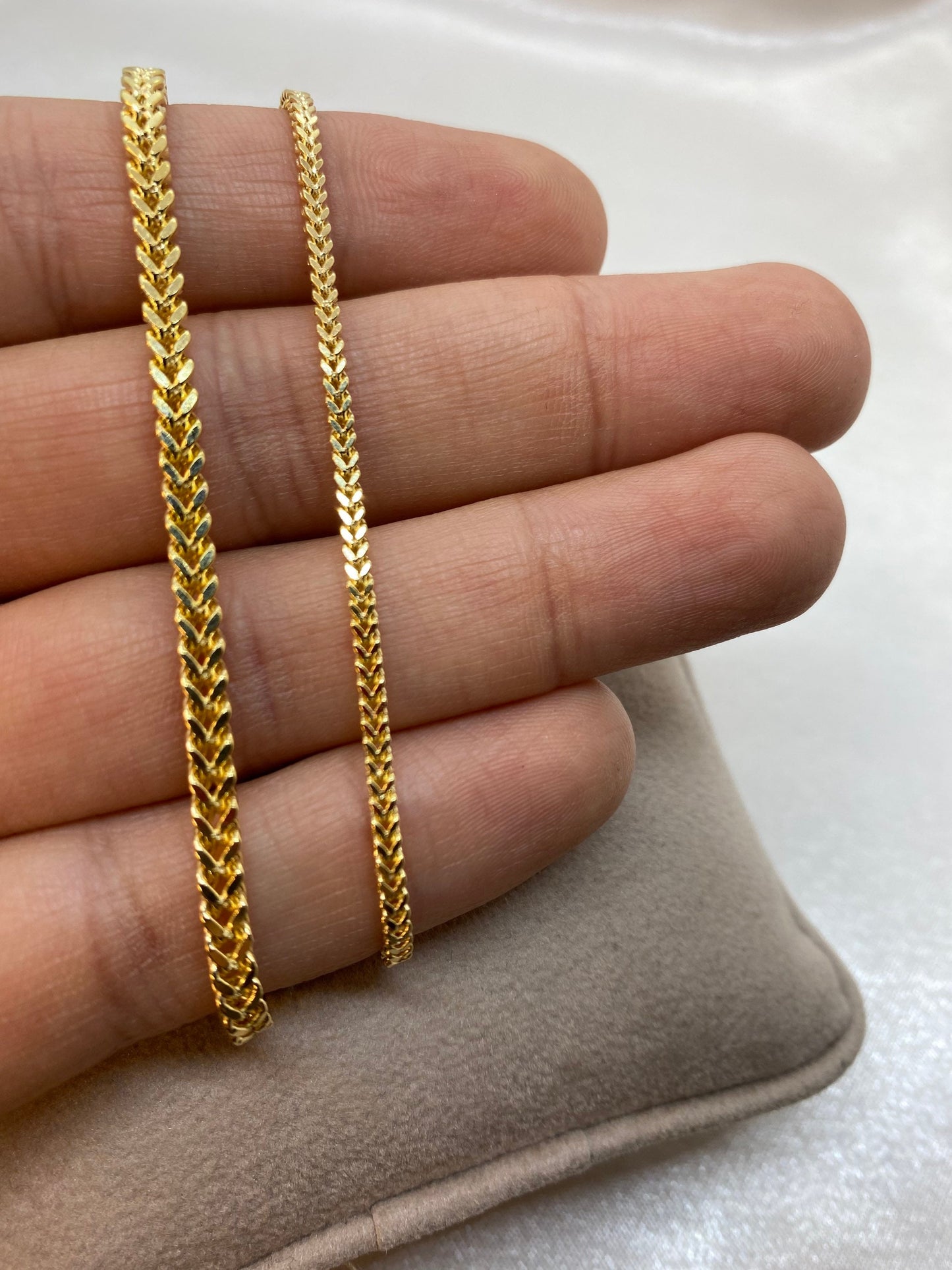 14K Real Gold Franco Chain Diamond Cut Bracelet – 7.5", 4mm Width, For Him & Her, Unique Birthday Gift