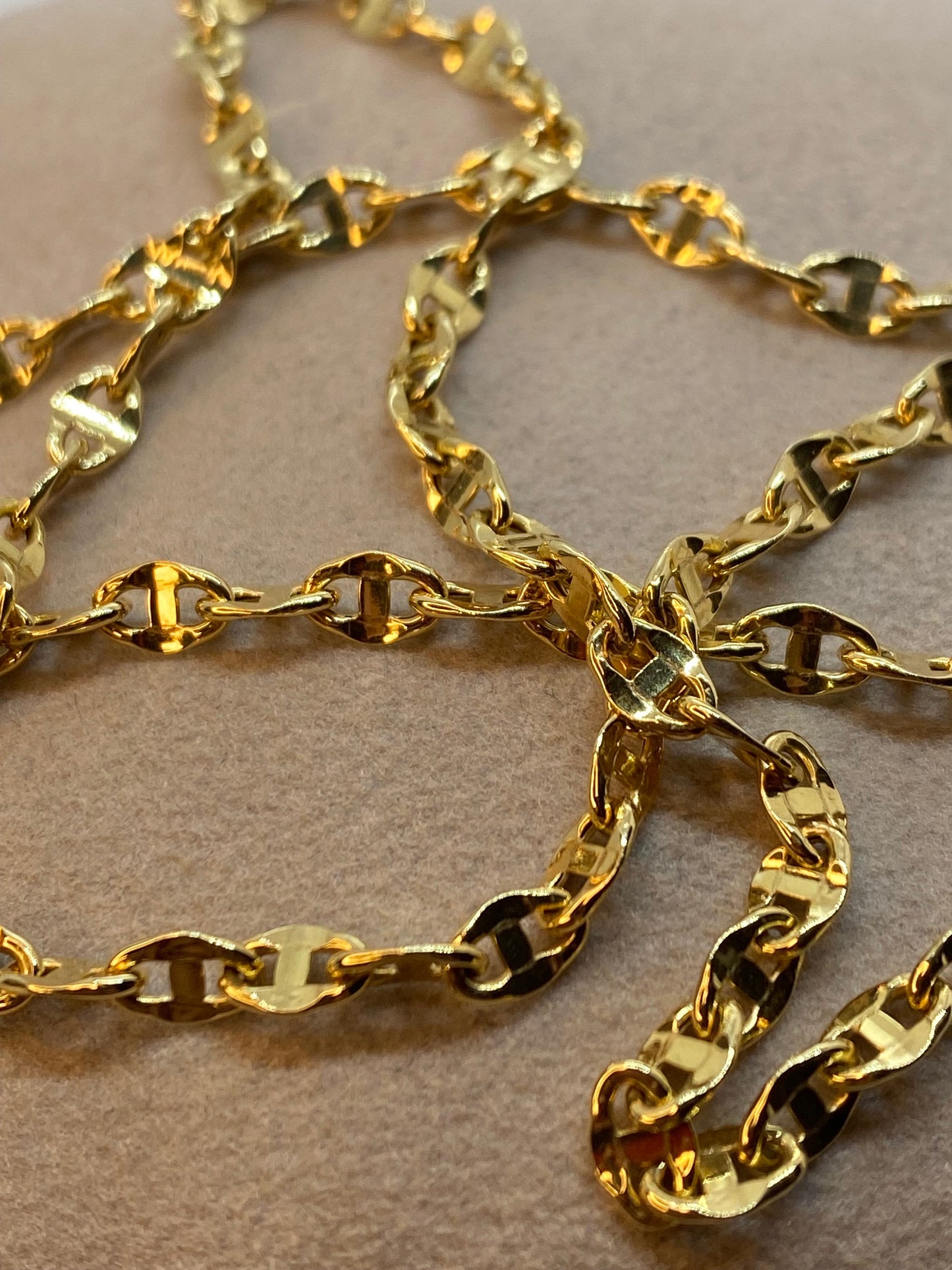 18k Real Gold ANCHOR CHAIN Necklace,18",20”,22”,24”,Mariner chain Active, 18k Real Gold cable chain, 18k Mariner necklace ,Gift Necklace.