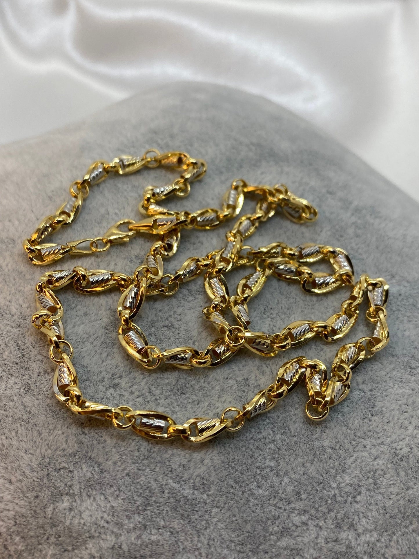 Chaîne à maillons en or massif 18 carats – 4,5 mm, 50,8 cm et 54,6 cm – Collier élégant au quotidien, cadeau d'anniversaire pour elle