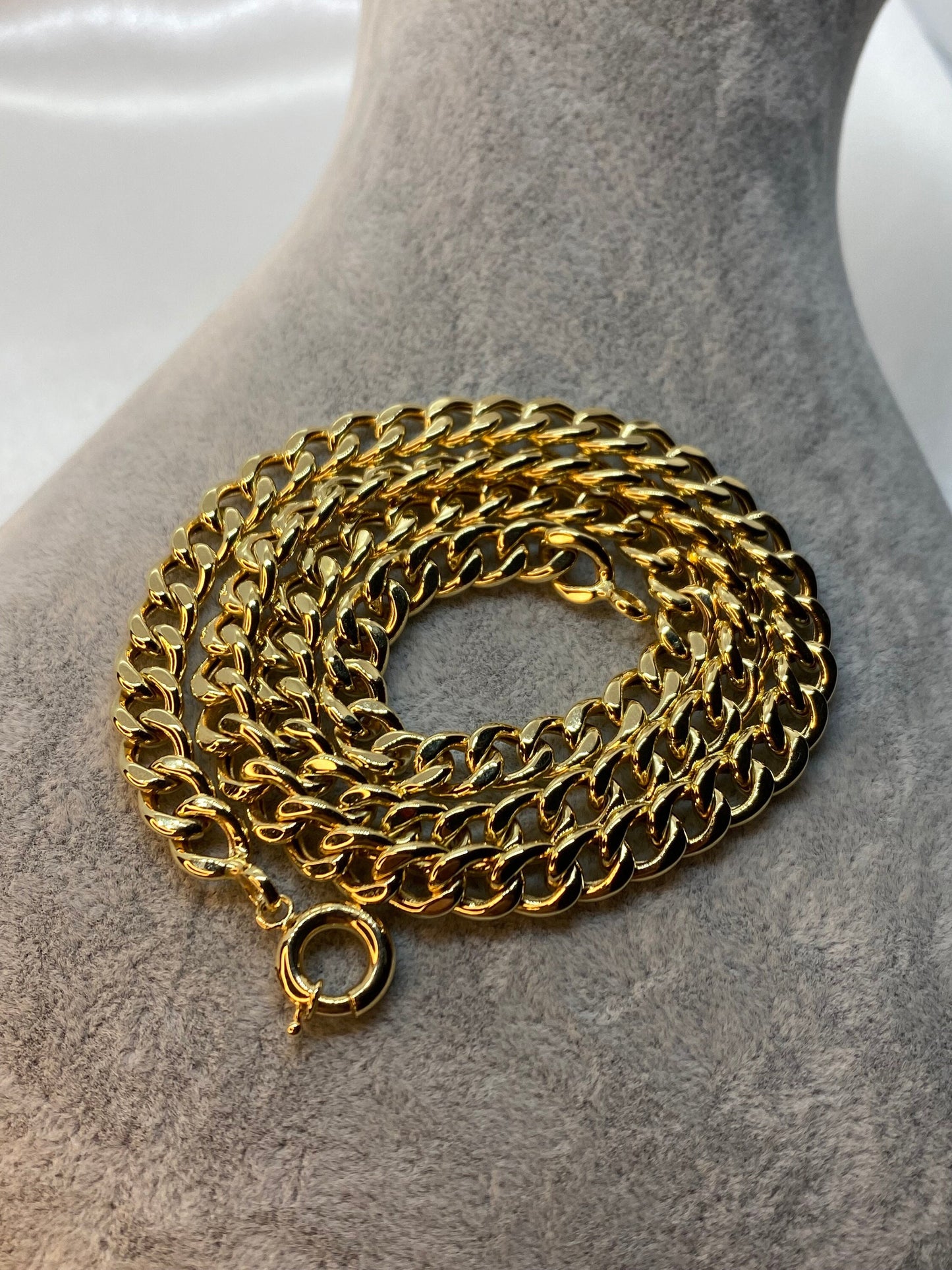 Collier gourmette en or 18 carats, 50,8 cm, 6,5 mm – Chaîne unisexe en or 18 carats, cadeau idéal pour elle et lui, pour Noël et un anniversaire.