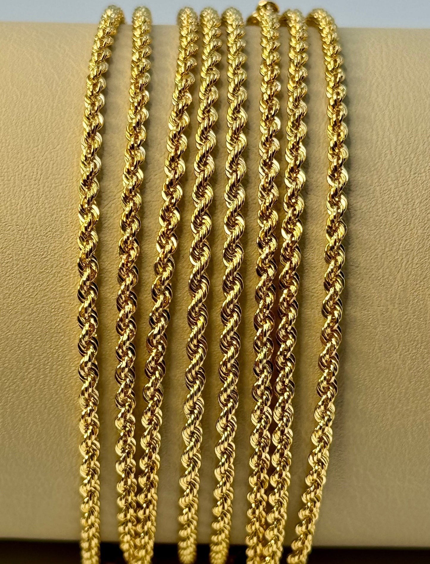 Collier chaîne torsadée en or massif 18 carats, 2,3 mm – Or véritable 18 carats, design torsadé classique, bijou unisexe, cadeau d'anniversaire