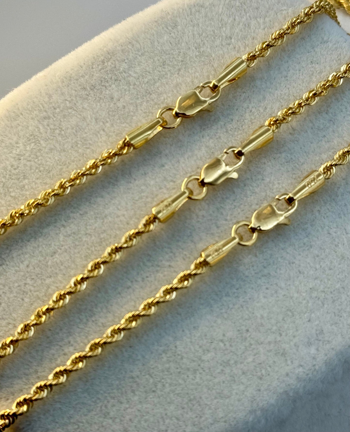 Collier chaîne torsadée en or massif 18 carats, 2,3 mm – Or véritable 18 carats, design torsadé classique, bijou unisexe, cadeau d'anniversaire