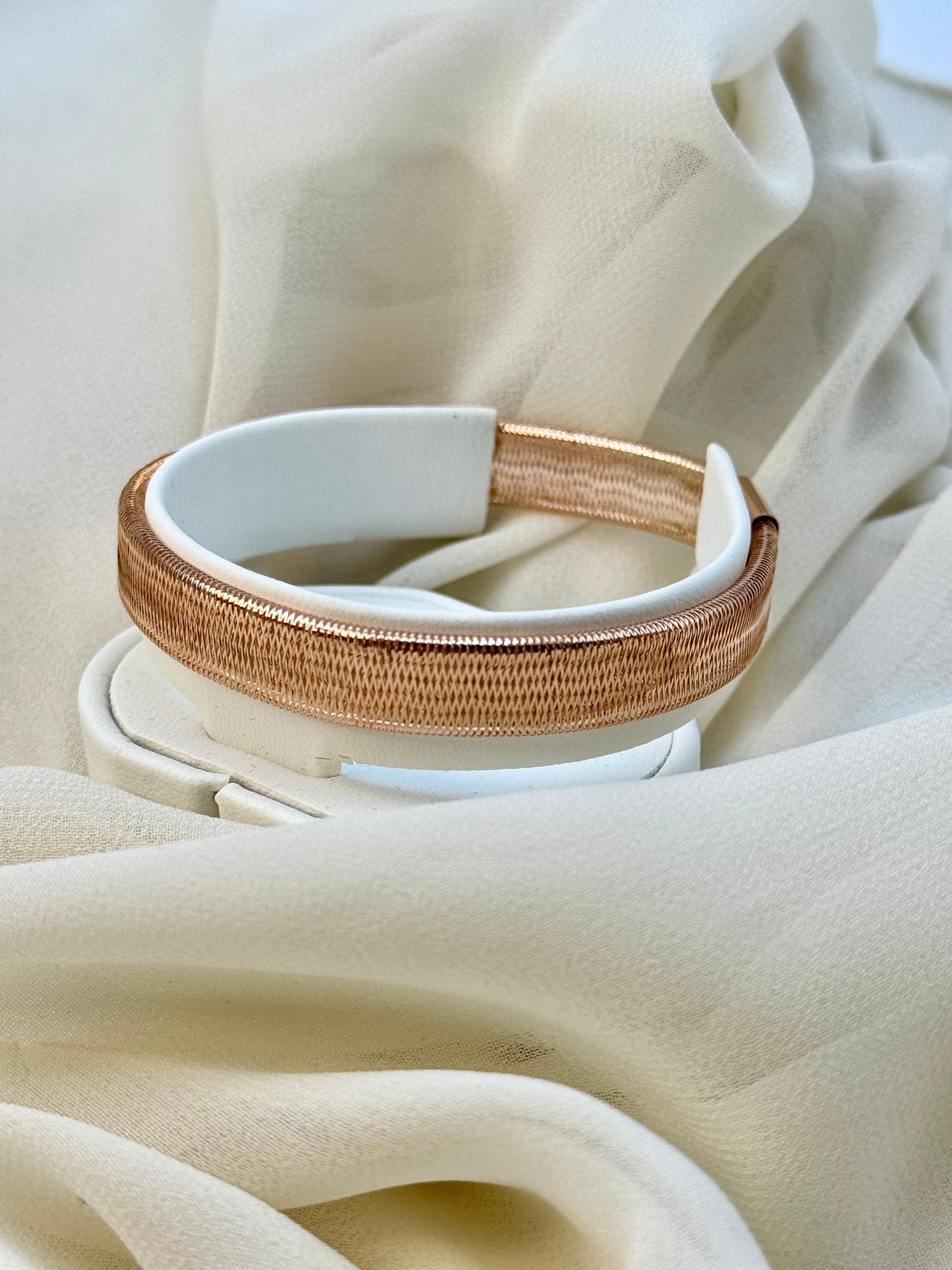 Bracelet jonc en maille d'or 18 carats | Bracelet à maillons en or véritable 18 carats pour femme | Cadeau d'anniversaire élégant pour elle