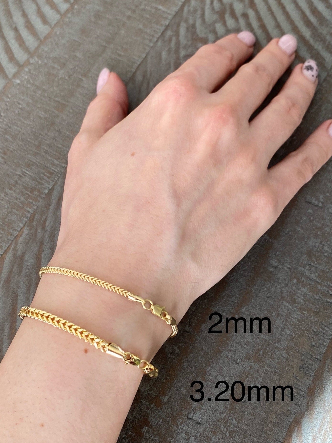14K Real Gold Franco Chain Diamond Cut Bracelet – 7.5", 4mm Width, For Him & Her, Unique Birthday Gift