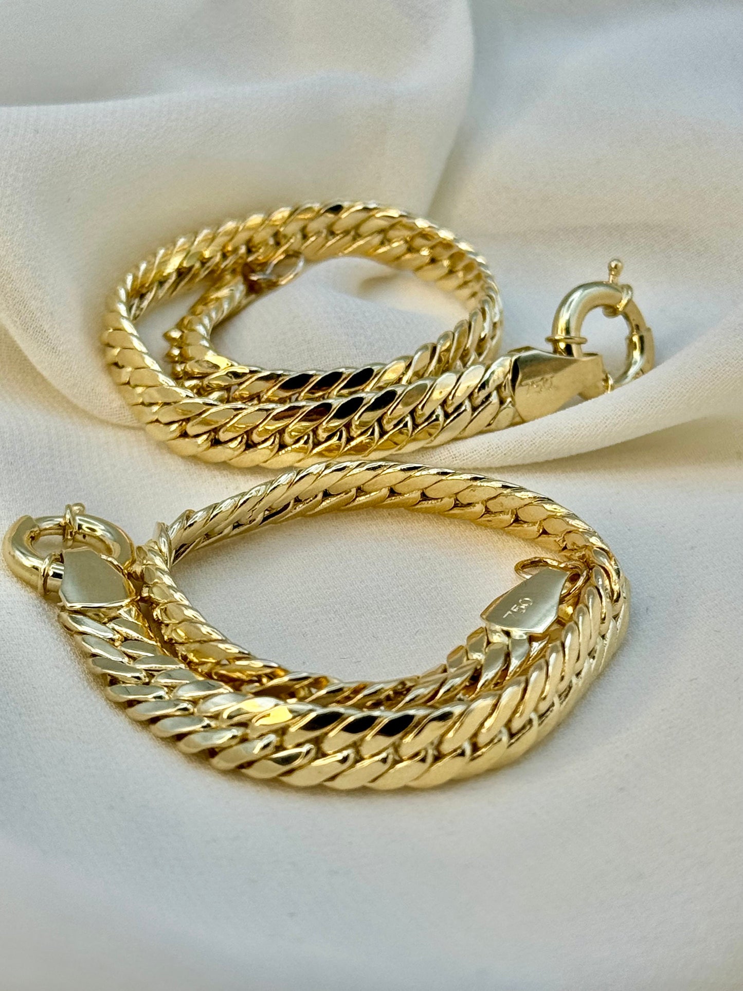 18K Gold Curb Bracelet, 6.5MM, Cuban Chain Bracelet-18K Curb Link Bracelet for Men & Women- Real 18k Gold- 7.5"Length - Birthday Gift.