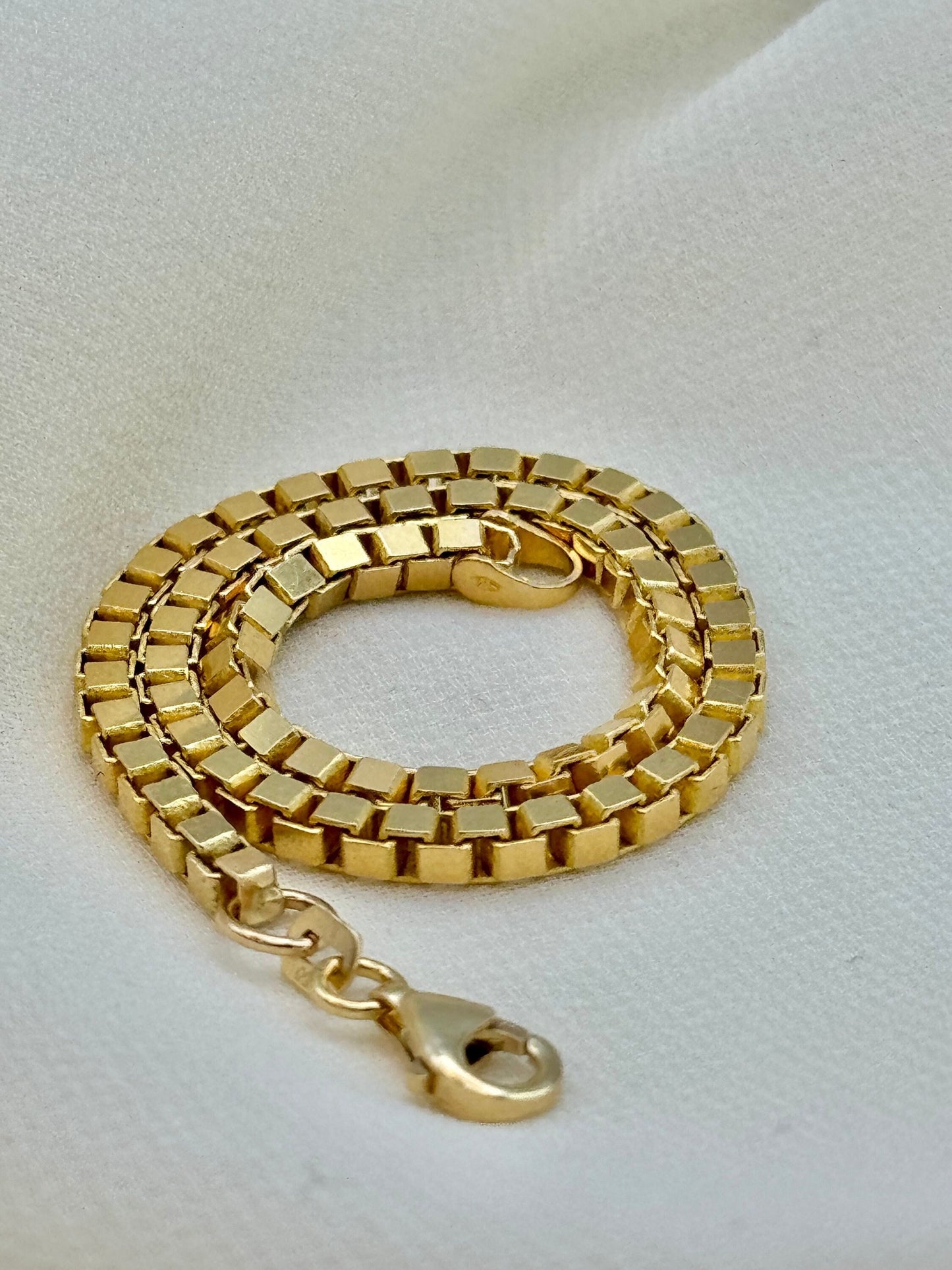 Bracelet à maillons en or massif 18 carats, 2 mm et 2,7 mm, 20 cm – Cadeau idéal pour un anniversaire, une fête ou Noël.