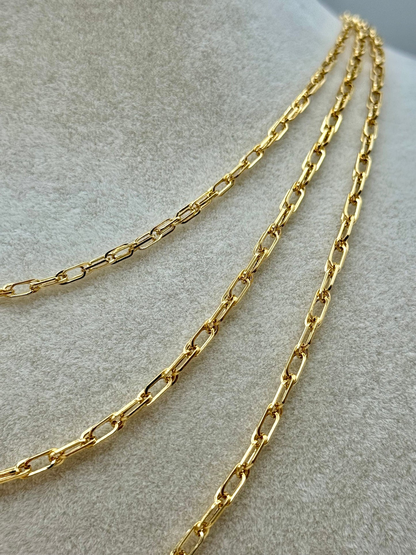 Chaîne à maillons torsadés en or véritable 18 carats – 2 mm et 3 mm, 50,8 cm – Collier en or massif, chaîne élégante au quotidien, cadeau d'anniversaire pour elle