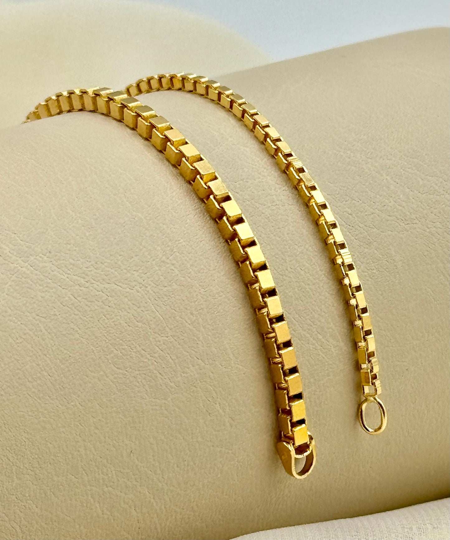 Bracelet à maillons en or massif 18 carats, 2 mm et 2,7 mm, 20 cm – Cadeau idéal pour un anniversaire, une fête ou Noël.