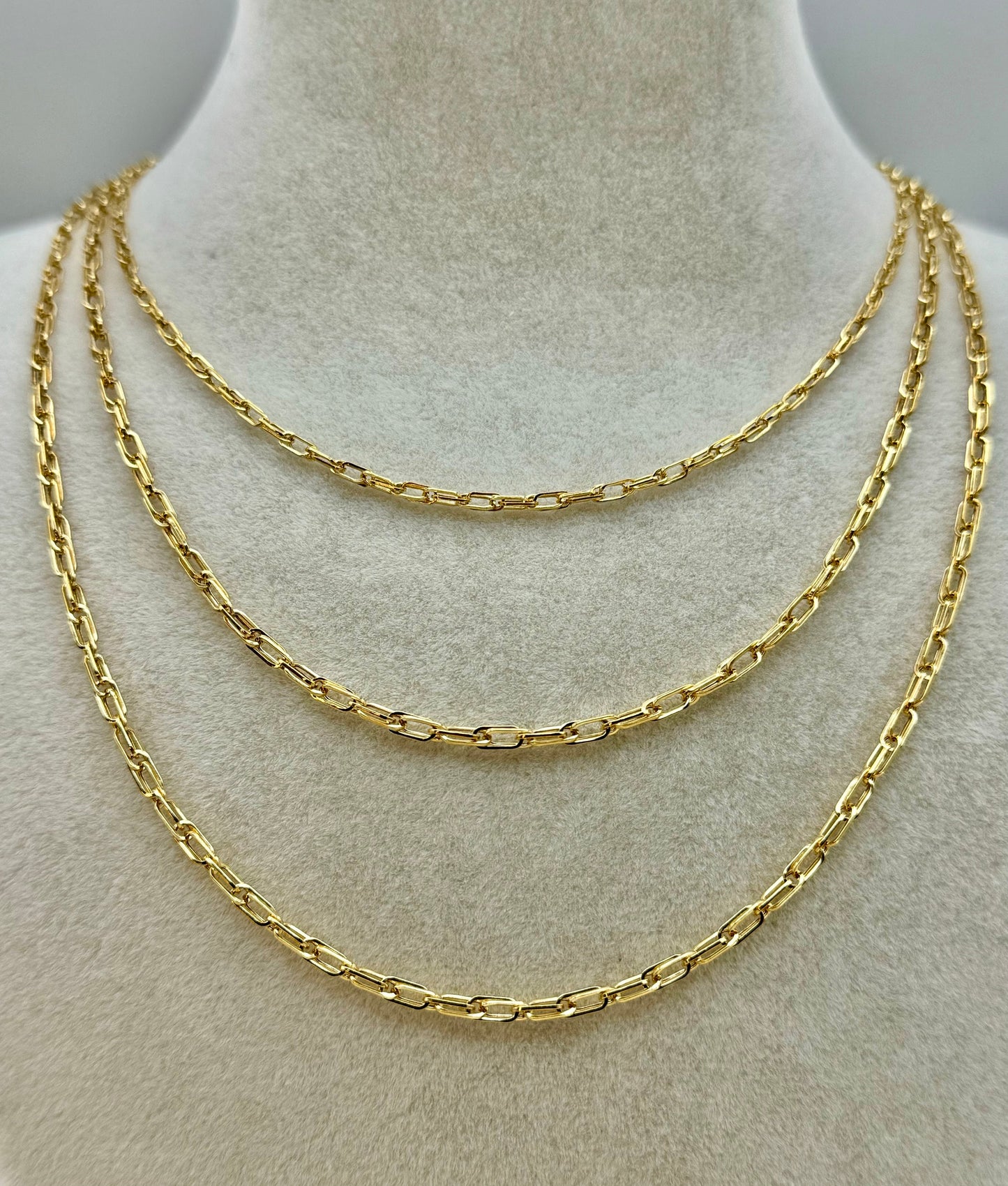 Chaîne à maillons torsadés en or véritable 18 carats – 2 mm et 3 mm, 50,8 cm – Collier en or massif, chaîne élégante au quotidien, cadeau d'anniversaire pour elle