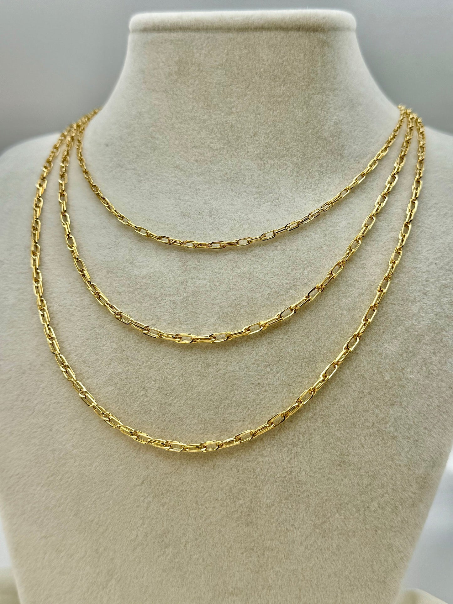 Chaîne à maillons torsadés en or véritable 18 carats – 2 mm et 3 mm, 50,8 cm – Collier en or massif, chaîne élégante au quotidien, cadeau d'anniversaire pour elle