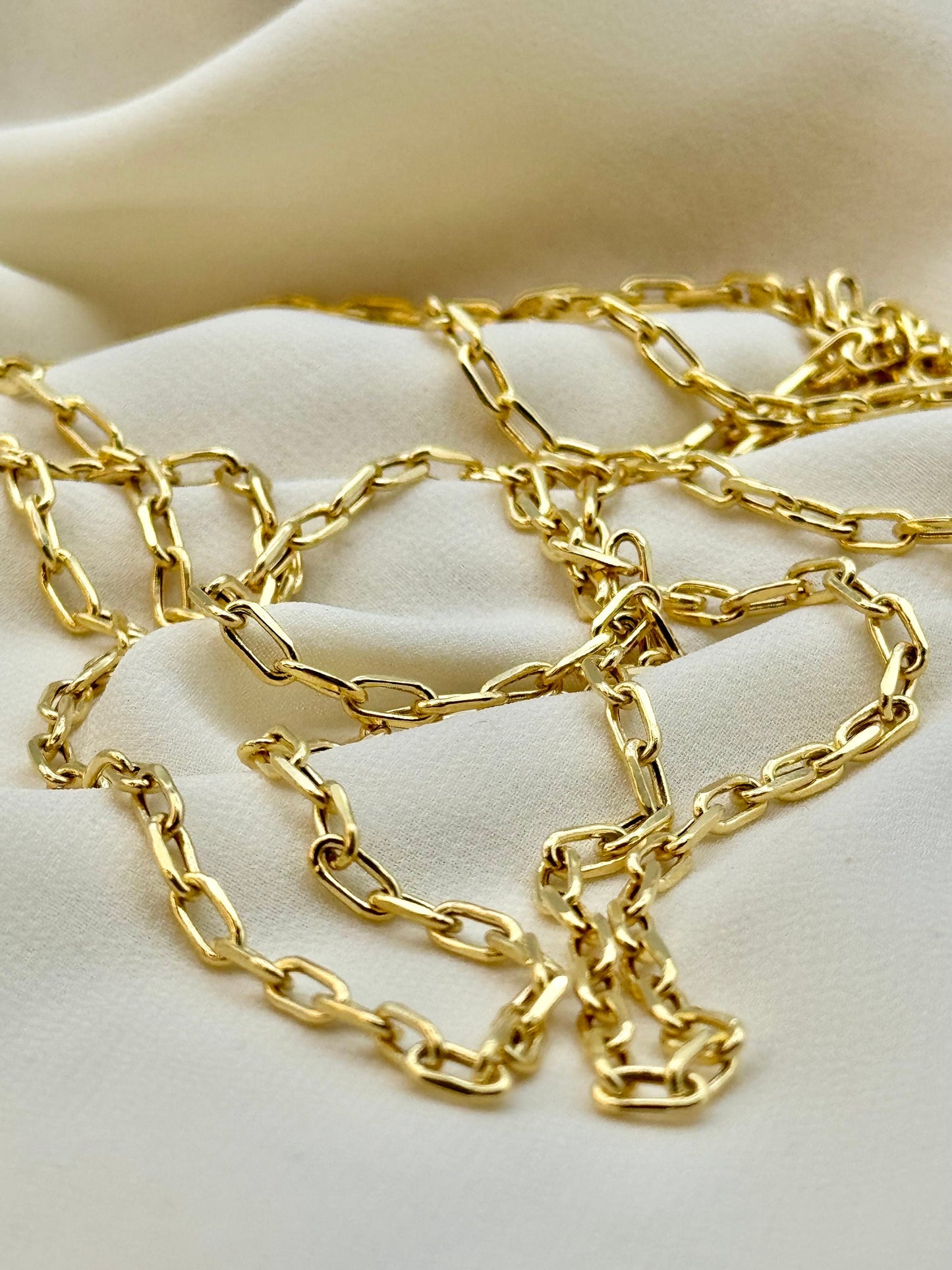 Collier chaîne forçat en or massif 18 carats – 45,7 cm, 50,8 cm, 55,9 cm | Chaîne en or véritable de 3,5 mm pour homme et femme | Cadeau idéal pour un usage quotidien ou un anniversaire