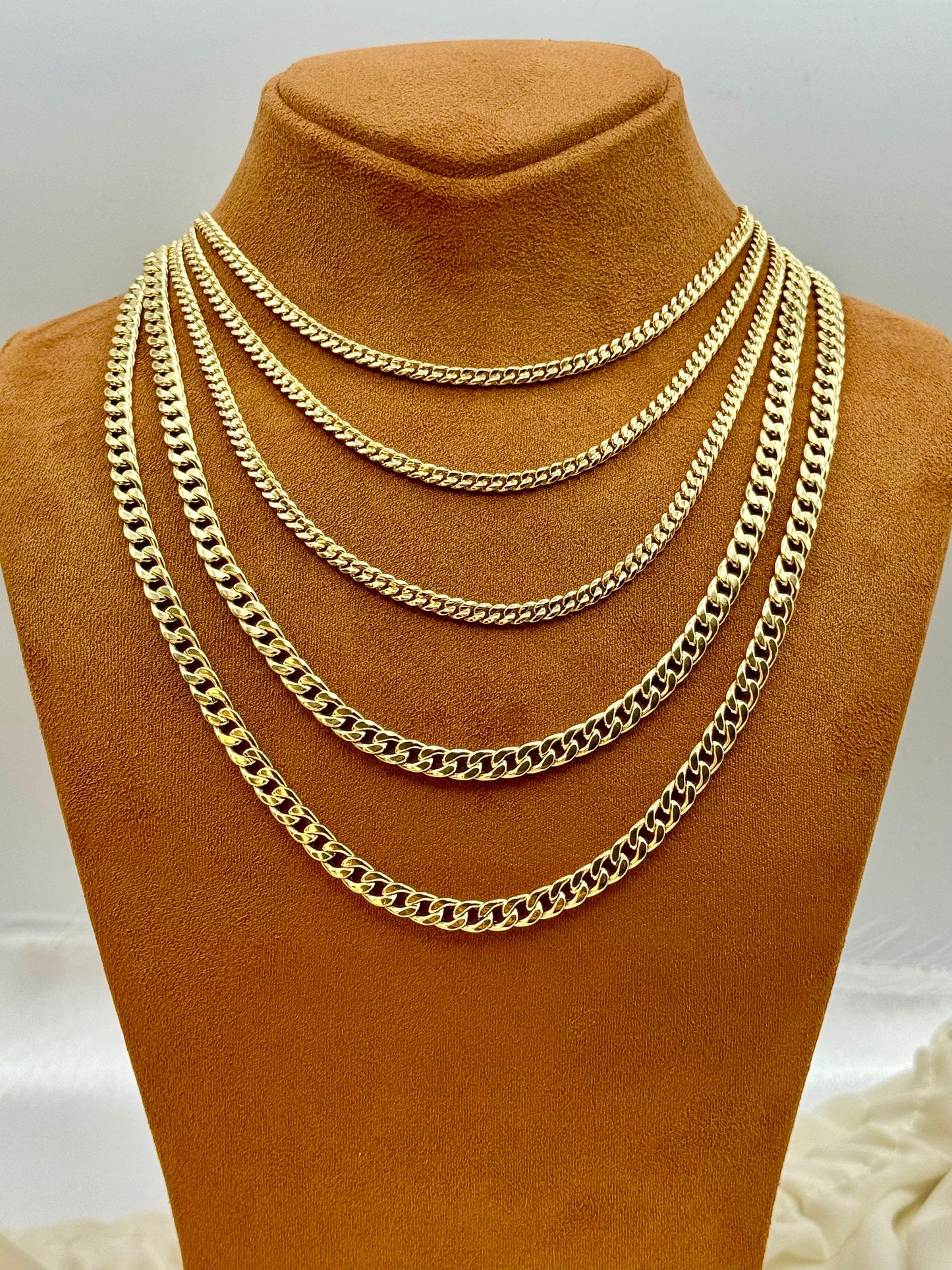 Collier à maillons gourmette en or 18 carats pour hommes et femmes, véritable chaîne en or cubain 18 carats.