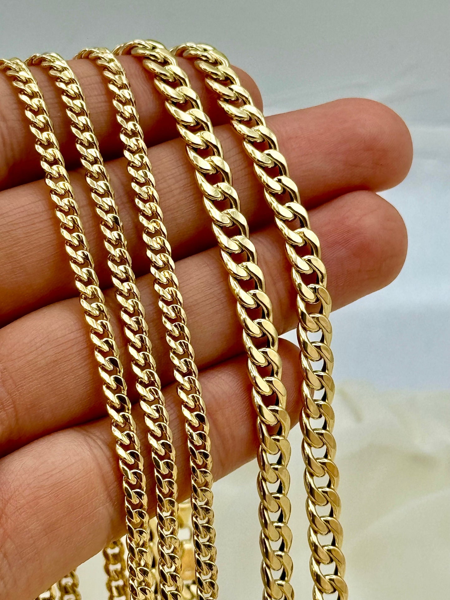 Collier à maillons gourmette en or 18 carats pour hommes et femmes, véritable chaîne en or cubain 18 carats.