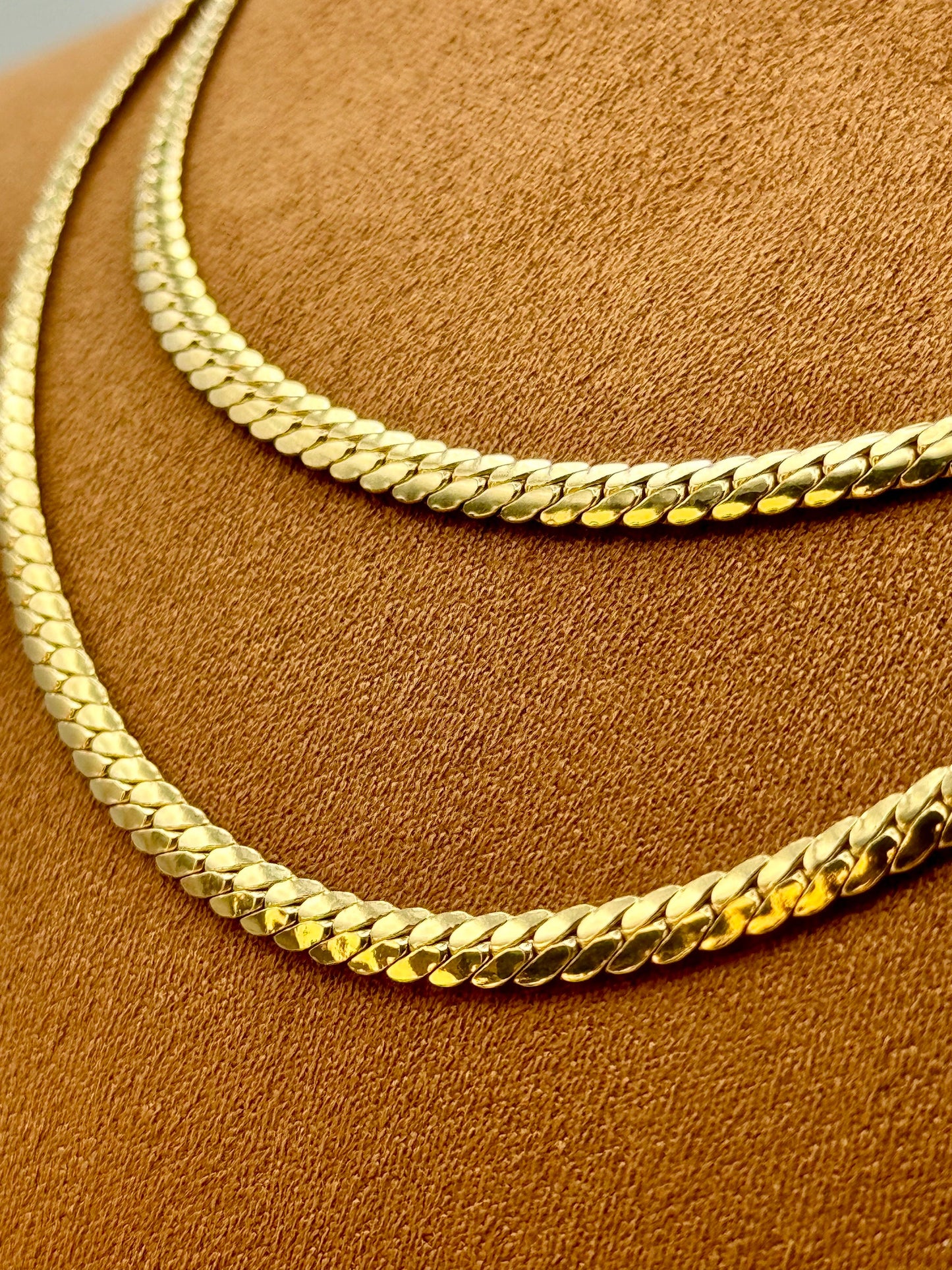Collier chaîne gourmette en or 18 carats – 45 cm | Or véritable 4 mm pour homme et femme | Cadeau d'anniversaire idéal