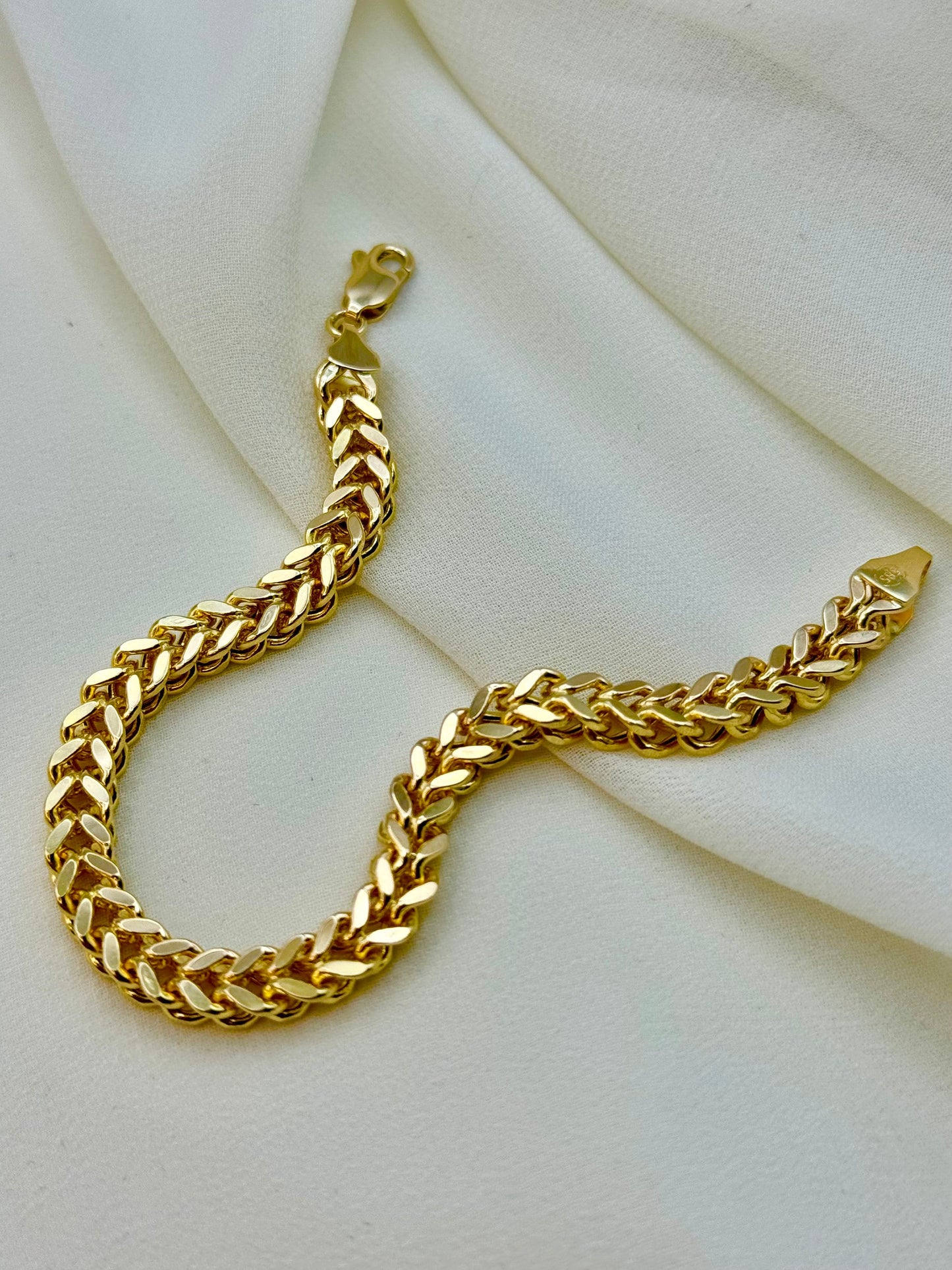 14k gold franco bracelet