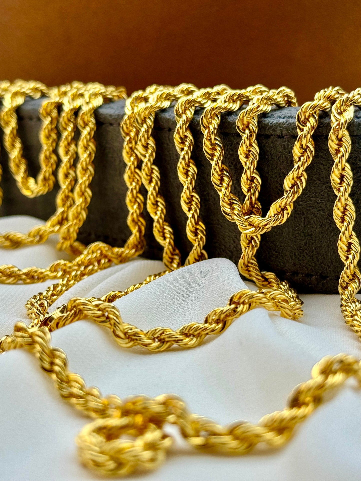 14K Solid Gold Rope Chain Diamond Cut Necklace – 4.5mm Thickness, Available in 24", 22", 20", Real 14K Gold, Perfect Birthday Gift