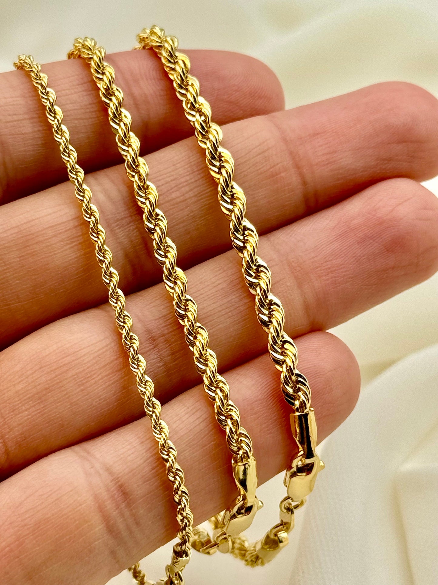 18K Real Gold Rope Chain Bracelet - Yellow 18K Twisted Bracelet for Men & Women - Pure 18K Gold - 7.5" - Perfect Birthday Gift!