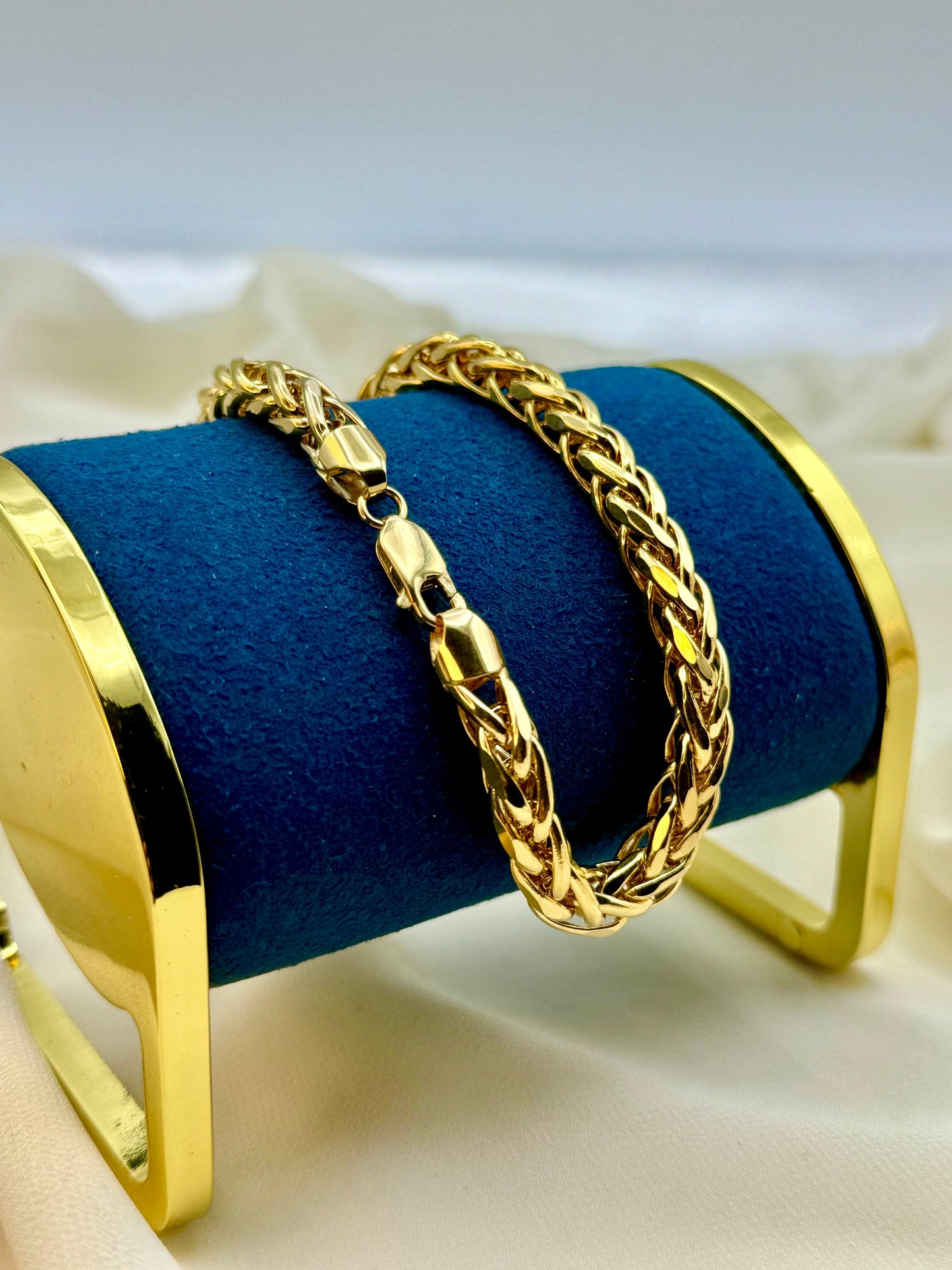 Bracelet chaîne Franco en or massif 18 carats pour homme | 22,2 cm | Or jaune pur 18 carats | Bracelet lourd et élégant | Cadeau d'anniversaire idéal