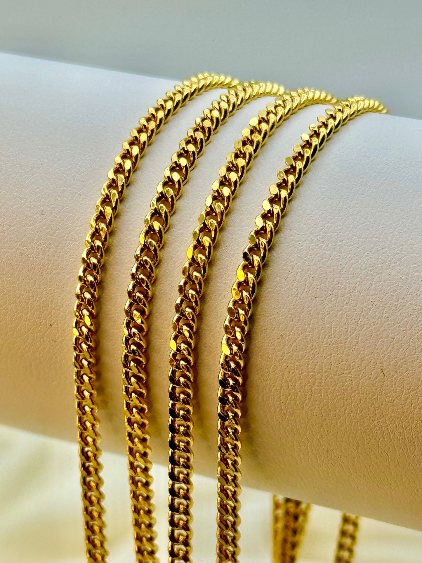 14K Real Gold Curb Link Chain – 3mm, Unisex Gold Chain, Perfect Gift for Birthday & Anniversary