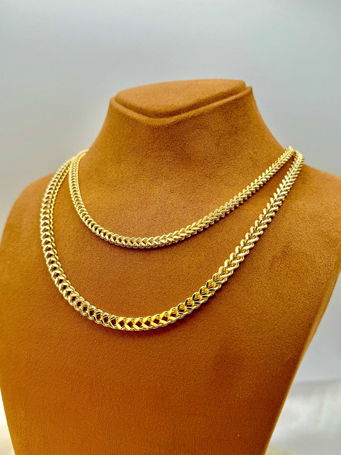 14k Gold Franco Diamond Cut Chain, Trending 14k Gold Franco Necklace, Real Gold Chain for Him & Her, Unique Birthday Gift, Elegant Gold Jewelry