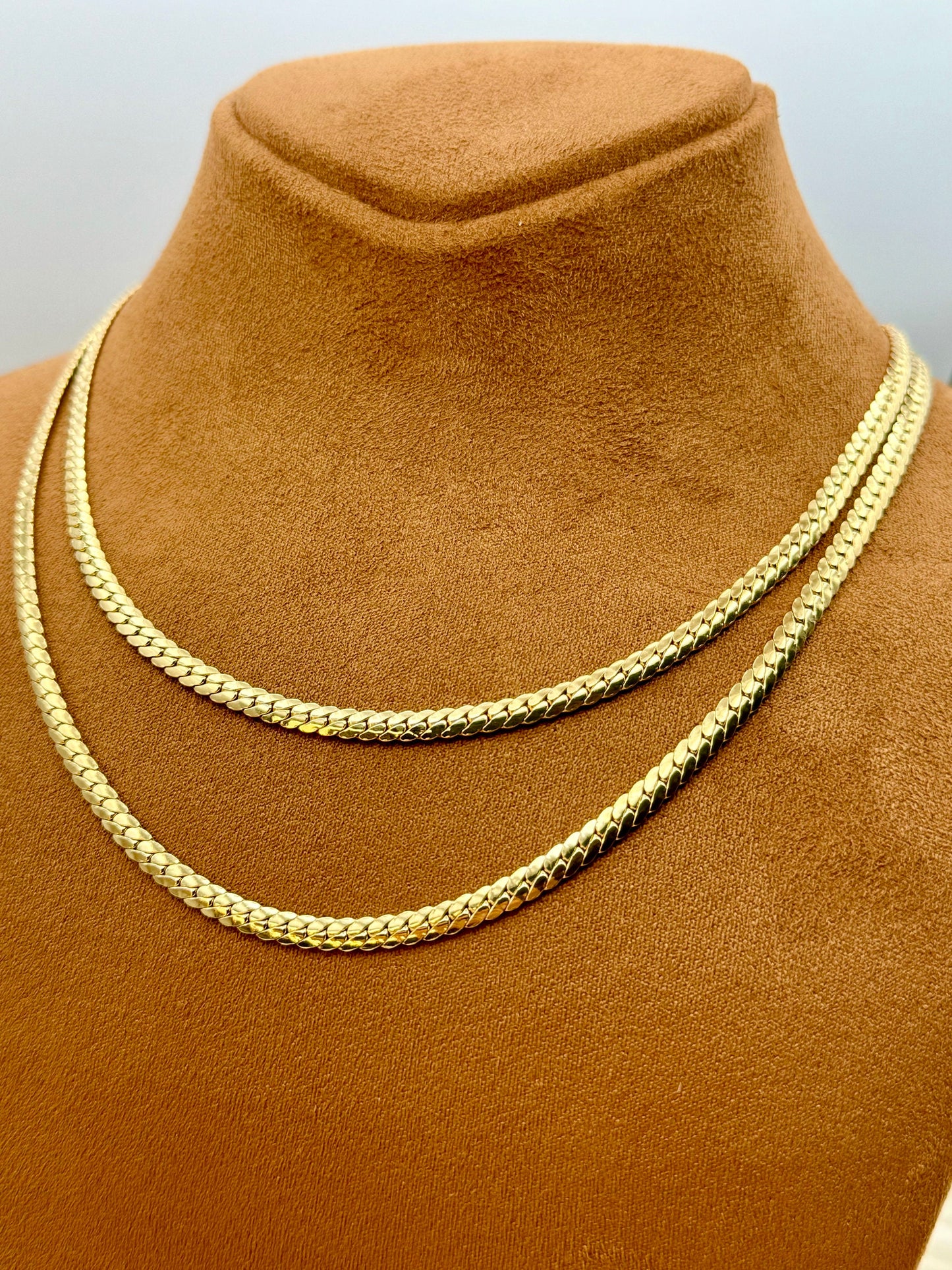 Collier chaîne gourmette en or 18 carats – 45 cm | Or véritable 4 mm pour homme et femme | Cadeau d'anniversaire idéal