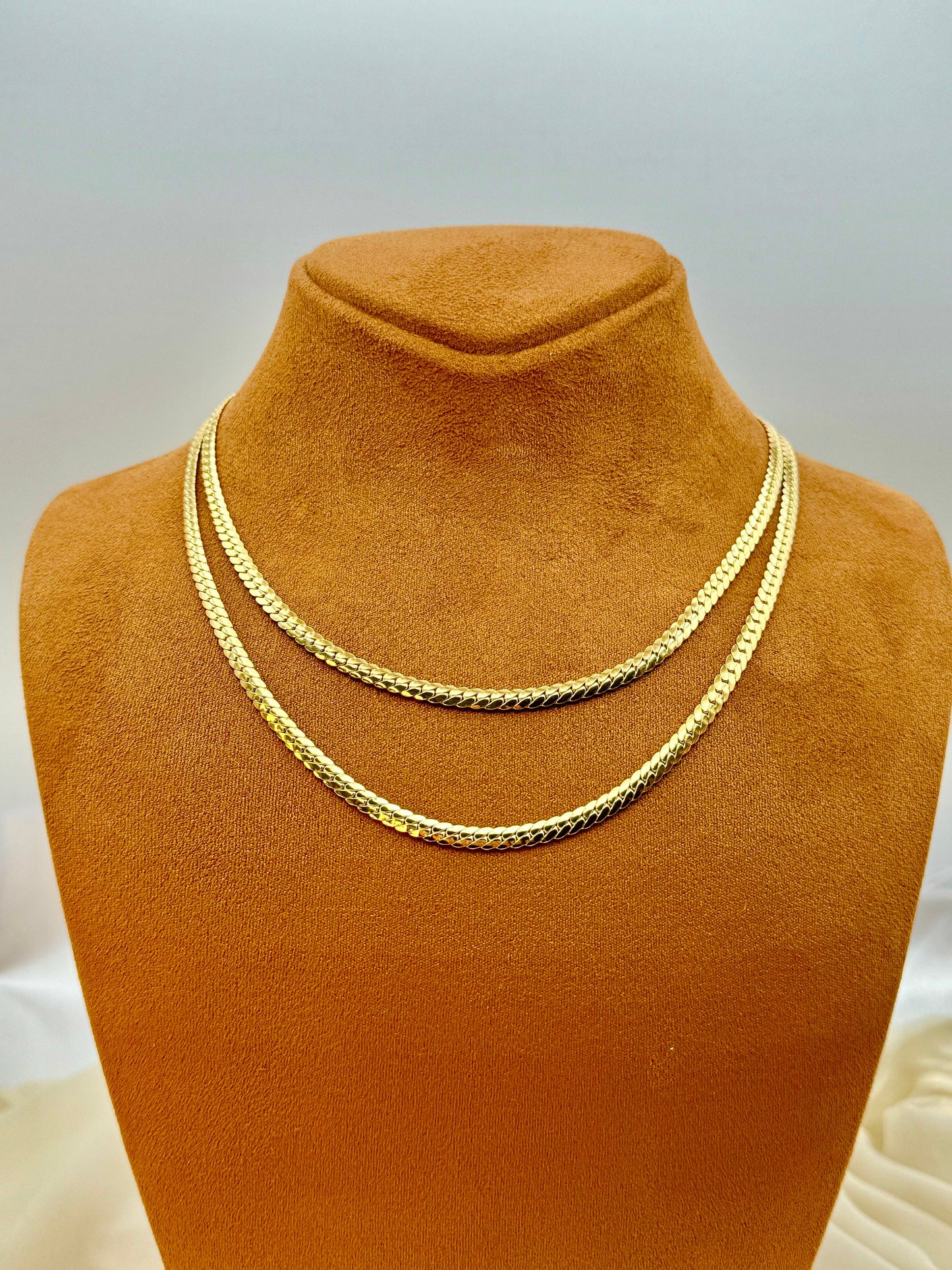 Collier chaîne gourmette en or 18 carats – 45 cm | Or véritable 4 mm pour homme et femme | Cadeau d'anniversaire idéal