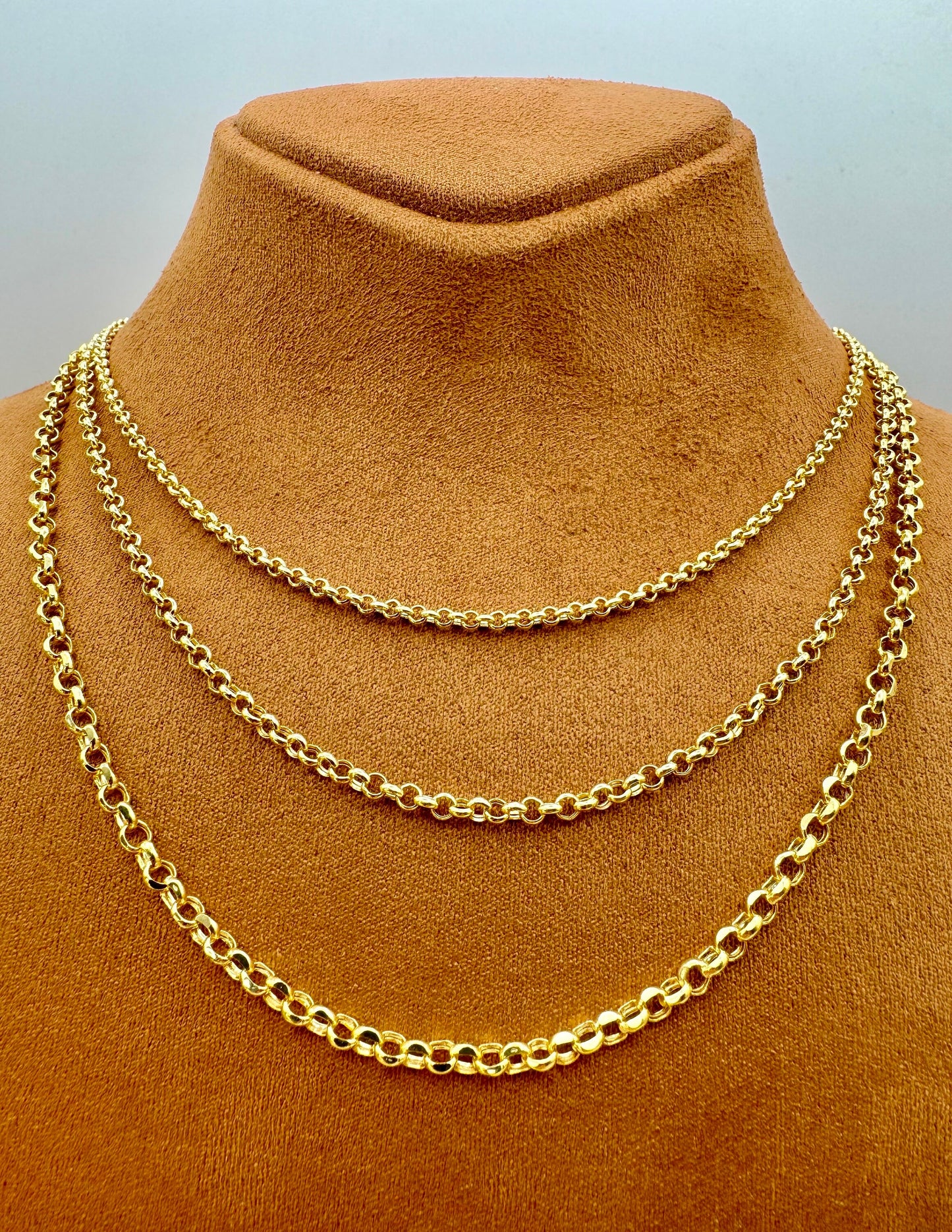 14k Gold Rolo chain.