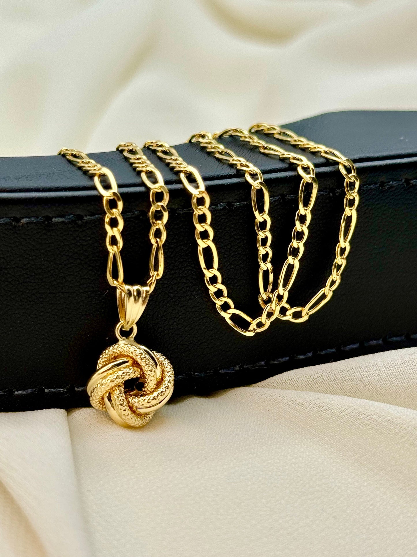 18k Gold Love Knot Necklace, 19.5" | Real 18k Gold 2.5mm Chain | Handmade Jewelry Gift for Her | Birthday, Anniversary, Love Knot Necklace