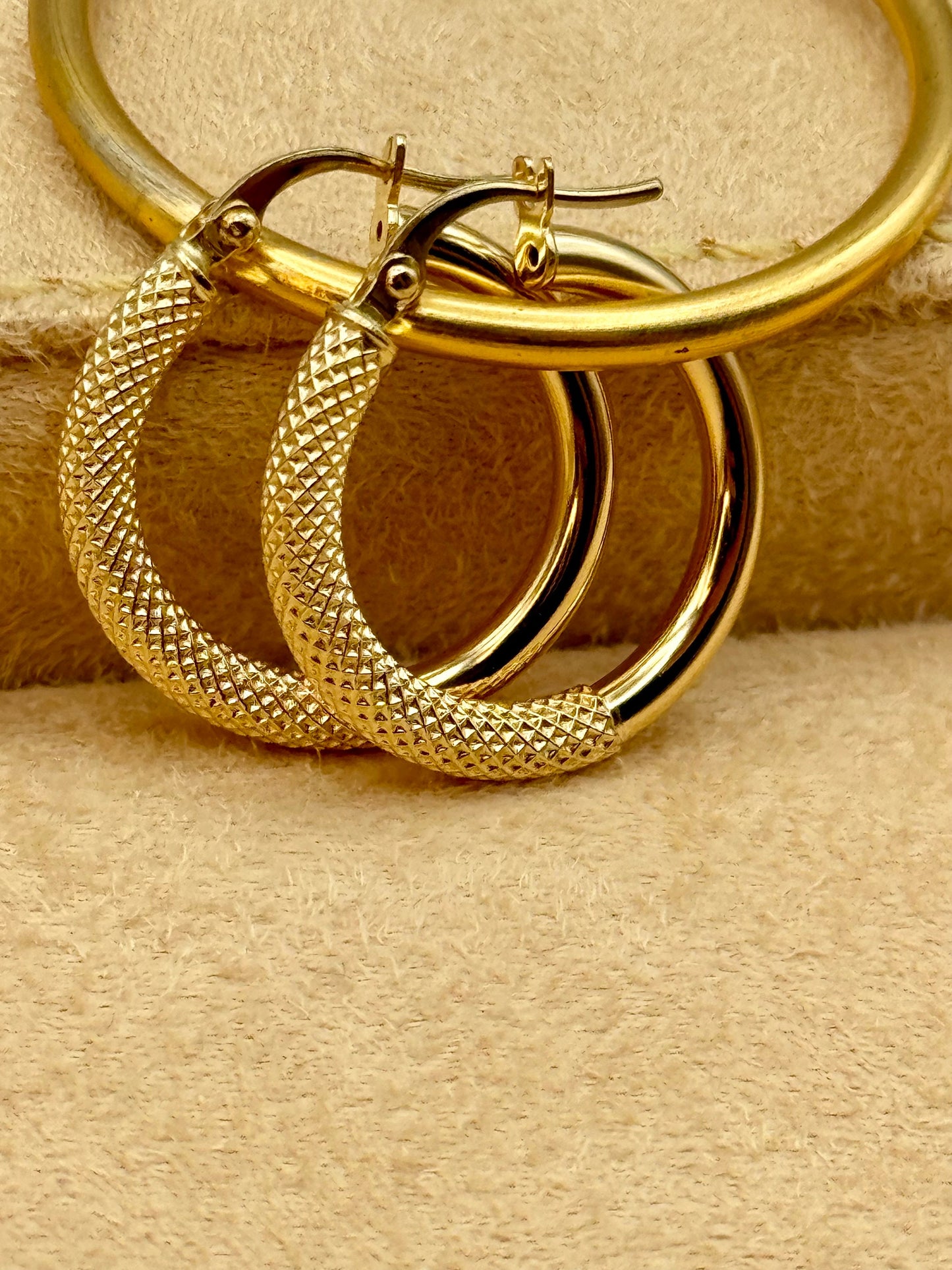18K Real Gold Round Hoop Earrings – Classic Hoop for Her | Perfect Birthday, Christmas & Anniversary Gift