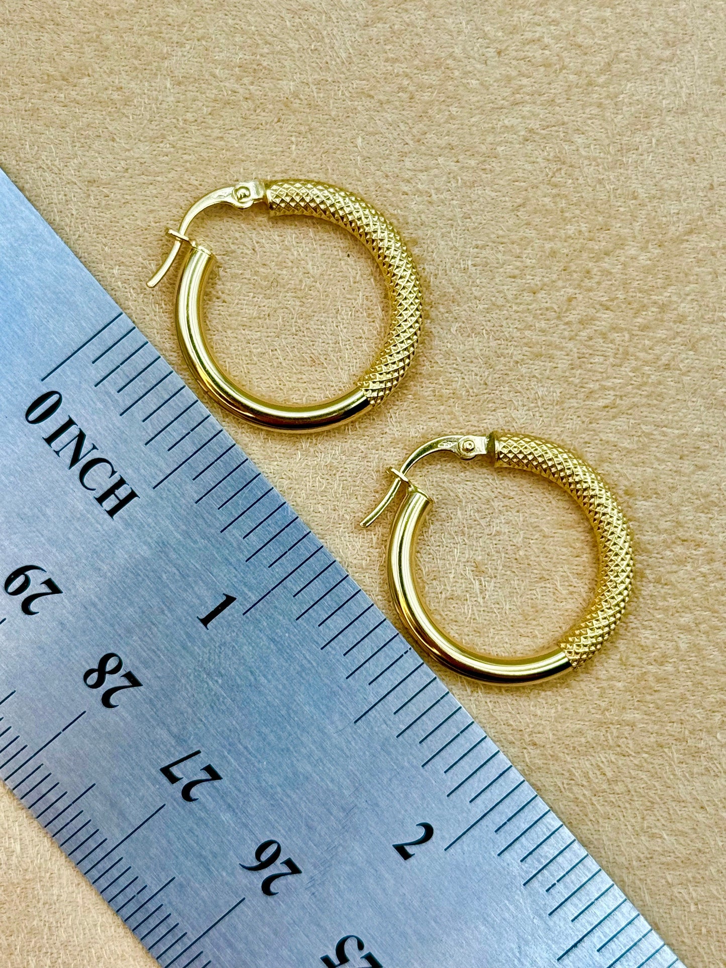 18K Real Gold Round Hoop Earrings – Classic Hoop for Her | Perfect Birthday, Christmas & Anniversary Gift