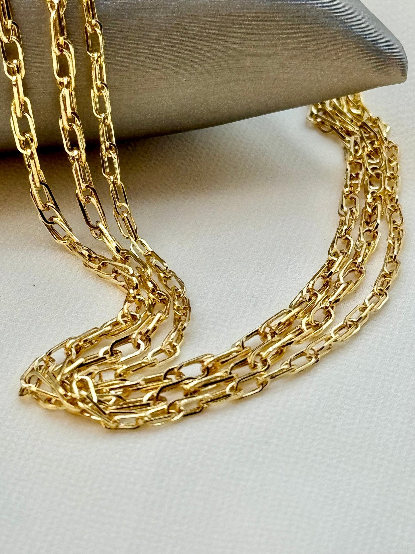 Chaîne à maillons torsadés en or véritable 18 carats – 2 mm et 3 mm, 50,8 cm – Collier en or massif, chaîne élégante au quotidien, cadeau d'anniversaire pour elle