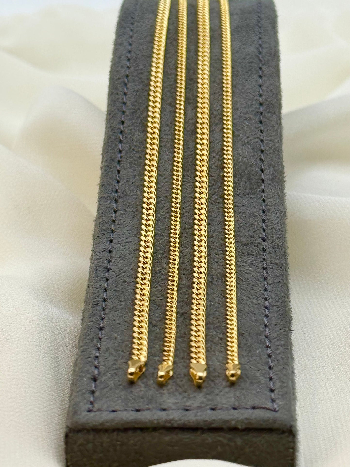 Bracelet gourmette en or véritable 18 carats – Chaîne cubaine de 2,8 mm et 2 mm, unisexe, longueur 19 cm, idéal pour un anniversaire.