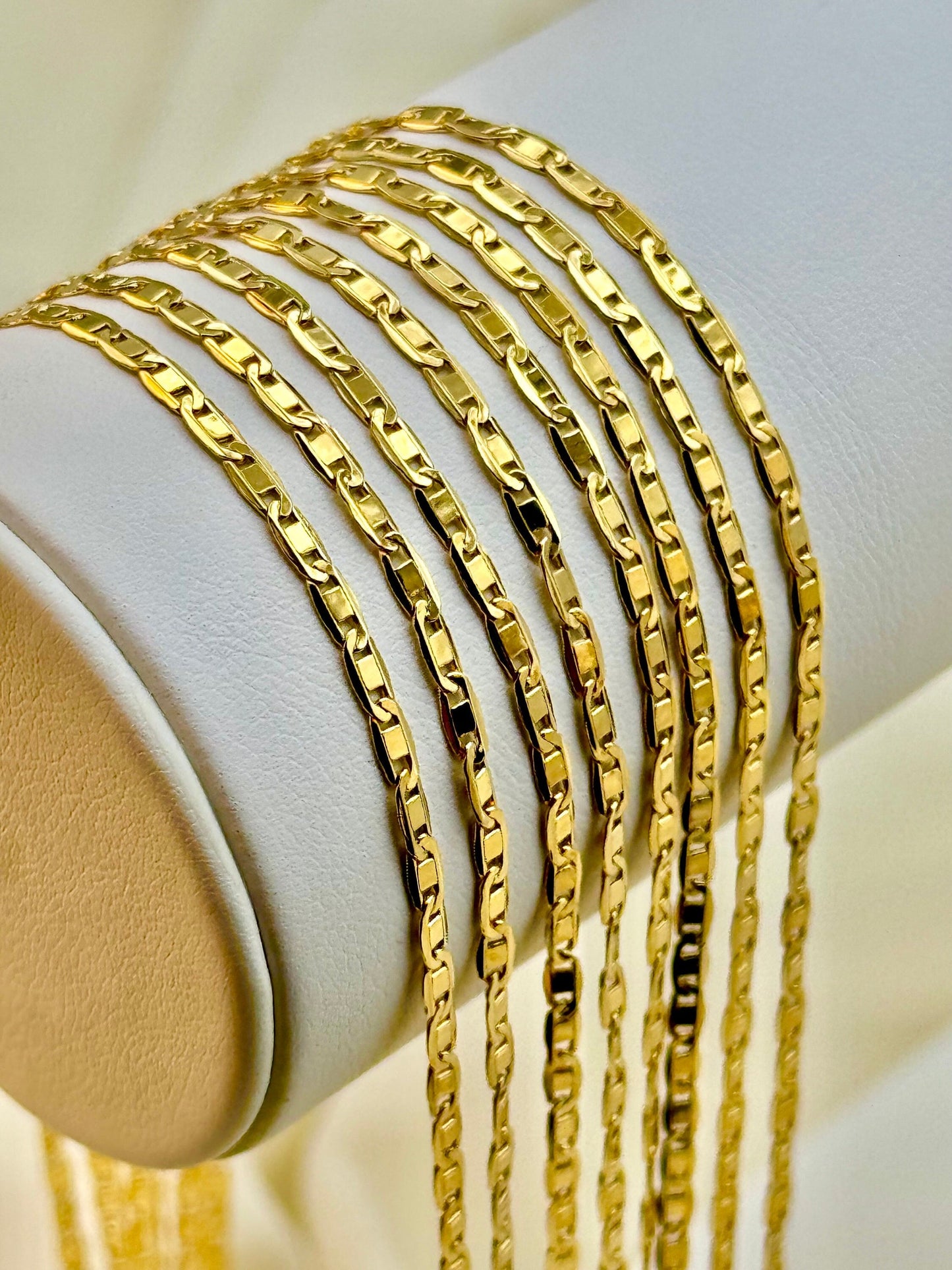 18K Solid Gold Anchor Chain Necklace – 2.3mm Mariner Link | Unisex Gold Necklace for Him & Her | Birthday & Christmas Gift