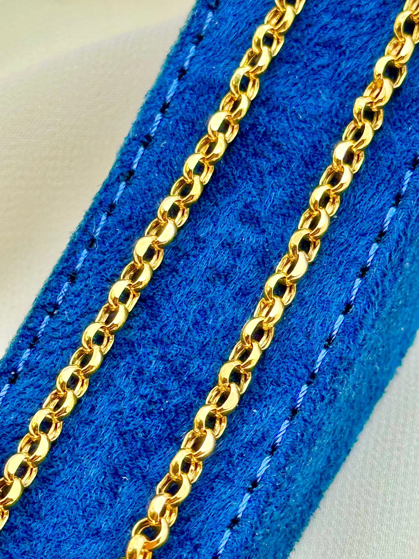 Collier chaîne rolo en or massif 18 carats - 4 mm, chaîne à maillons rolo en or 18 carats, pour elle, pour lui, cadeau d'anniversaire, cadeau d'anniversaire, cadeau de tous les jours