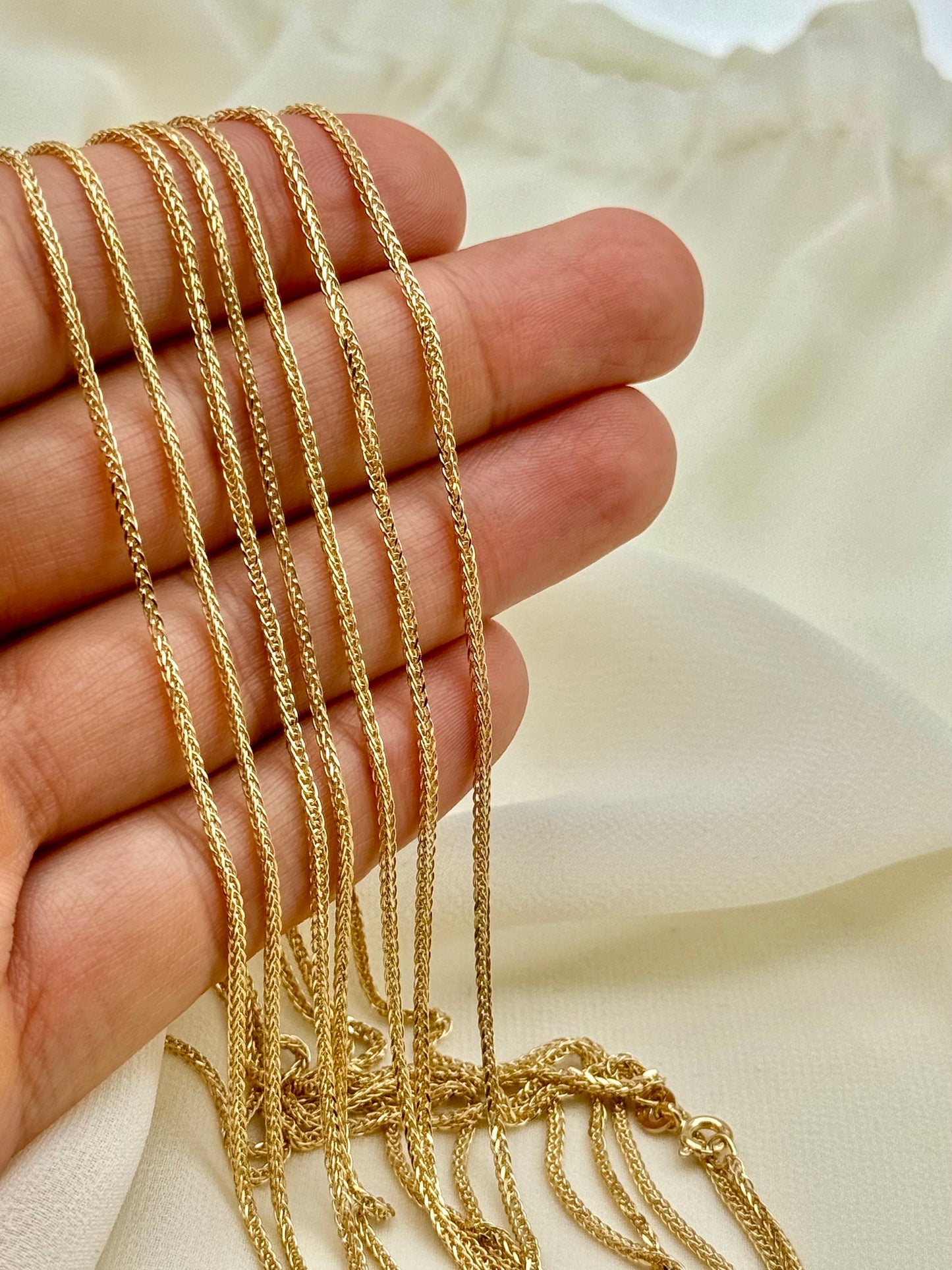 14K Real Gold Franco Chain Necklace, 1.5mm – Foxtail Design, Perfect Gift for Him or Her, Best Friend Birthday Gift