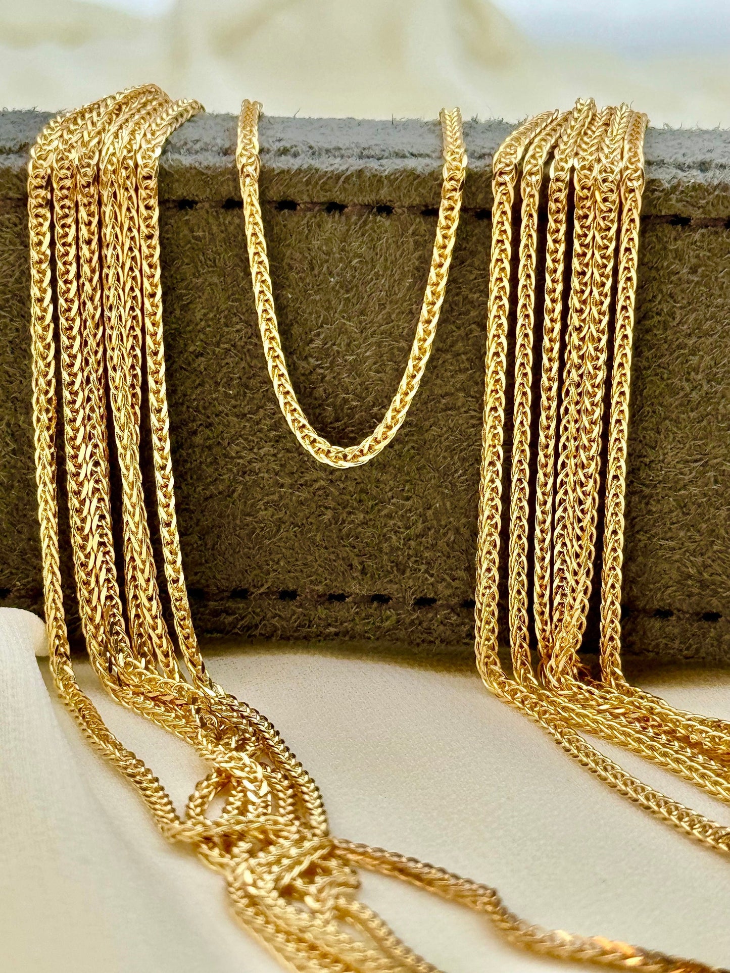 14K Real Gold Franco Chain Necklace, 1.5mm – Foxtail Design, Perfect Gift for Him or Her, Best Friend Birthday Gift
