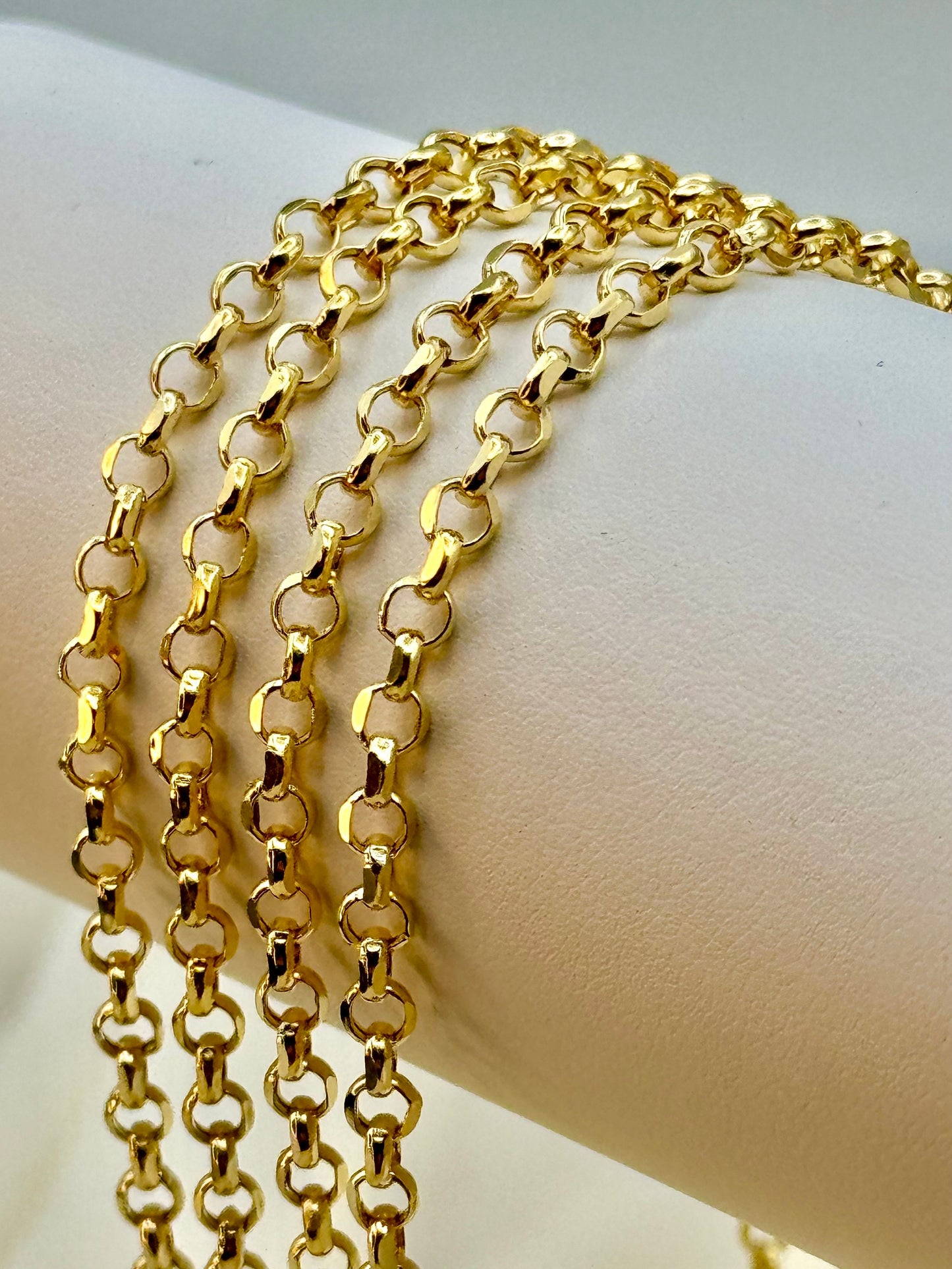 14k Gold Rolo Chain Necklace – 3.5mm, Real 14k Gold, Everyday Chain for Him & Her, Perfect Birthday Gift.