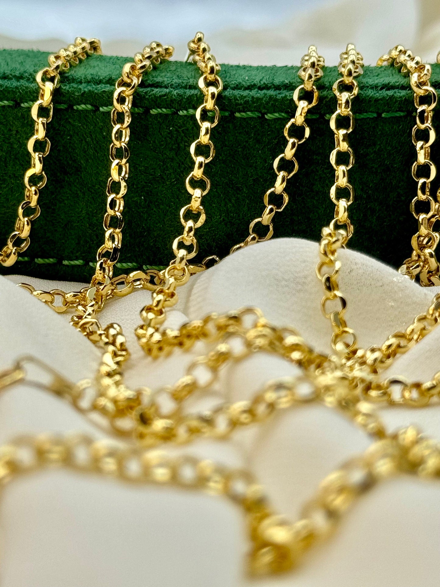14k Gold Rolo Chain Necklace – 3.5mm, Real 14k Gold, Everyday Chain for Him & Her, Perfect Birthday Gift.