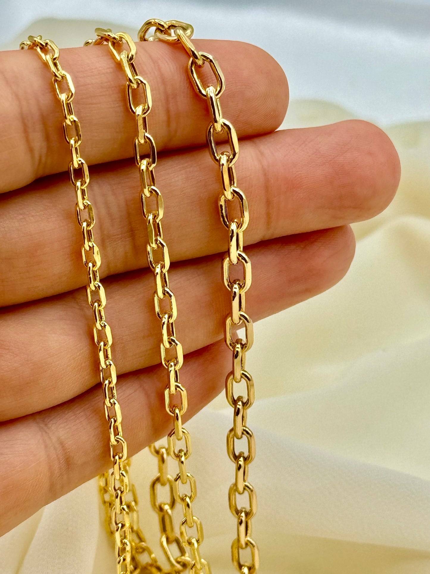 14k Real Gold Cable chain, Gold Cable chain, trending chain,14k real Gold, for Him ,for her ,Birthday gift, Unique chain, Anniversary gift.