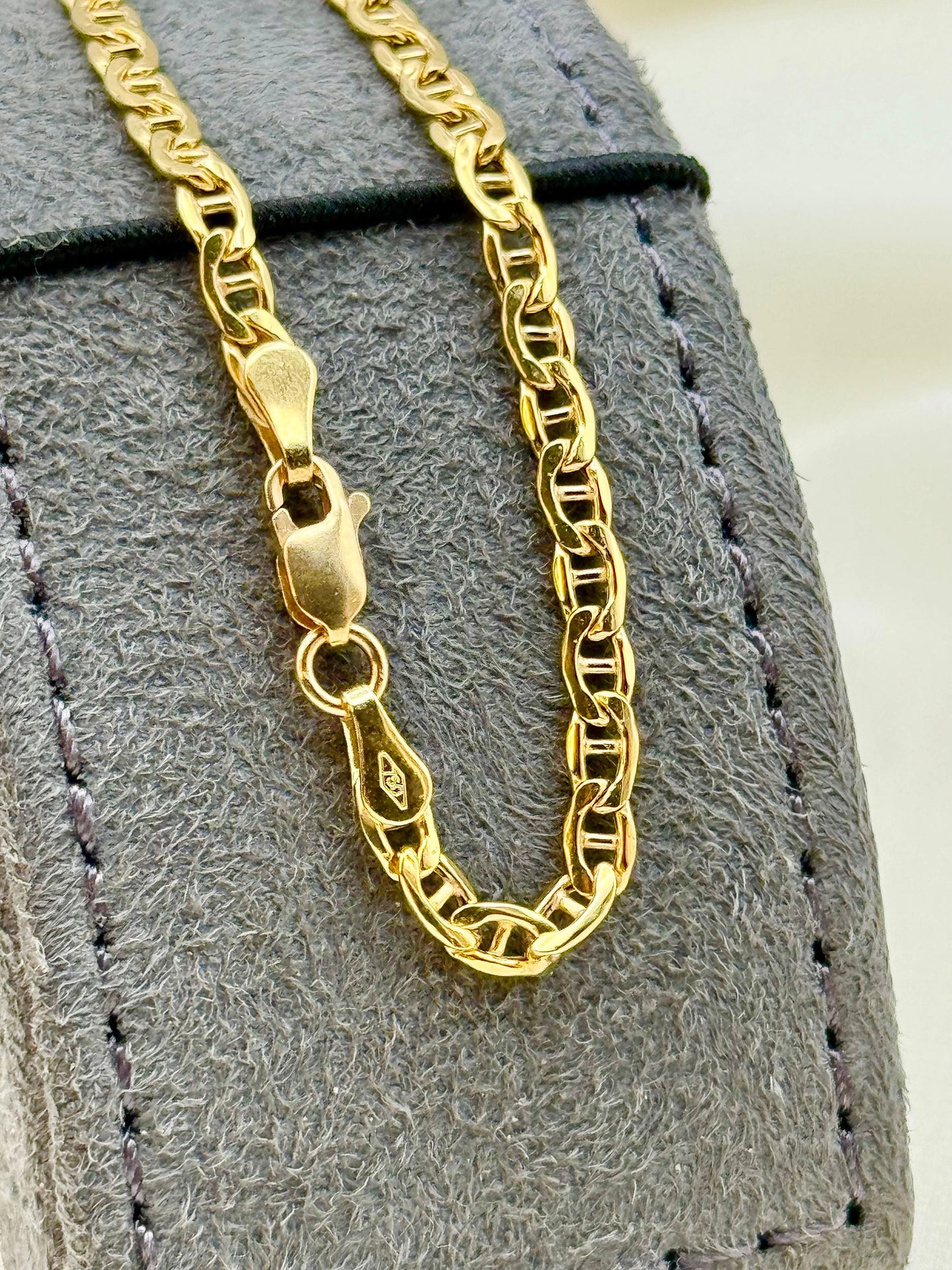 18k Real Gold Cross Necklace with 18" Anchor Chain, 3mm | Unisex 18k Gold Cross Pendant, Gift for Him or Her, Birthday & Special Occasion Jewelry